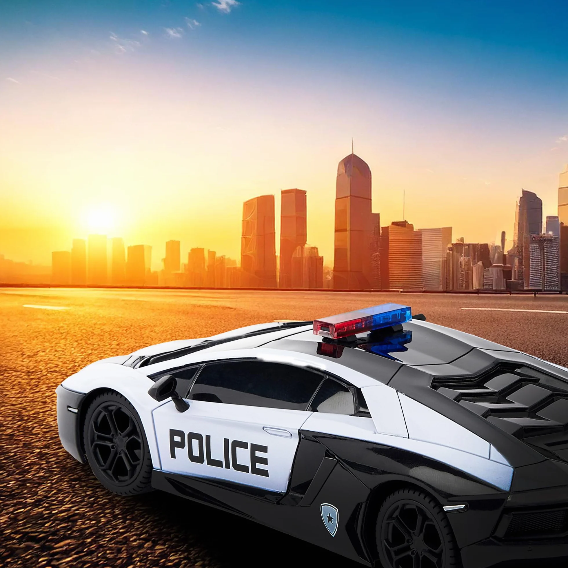 CMJ RC Cars Lamborghini Aventador LP700-4 samochód policyjny oficjalnie licencjonowany samochód zdalnie sterowany samochód w skali 1:24 światła robocze 2,4 GHz