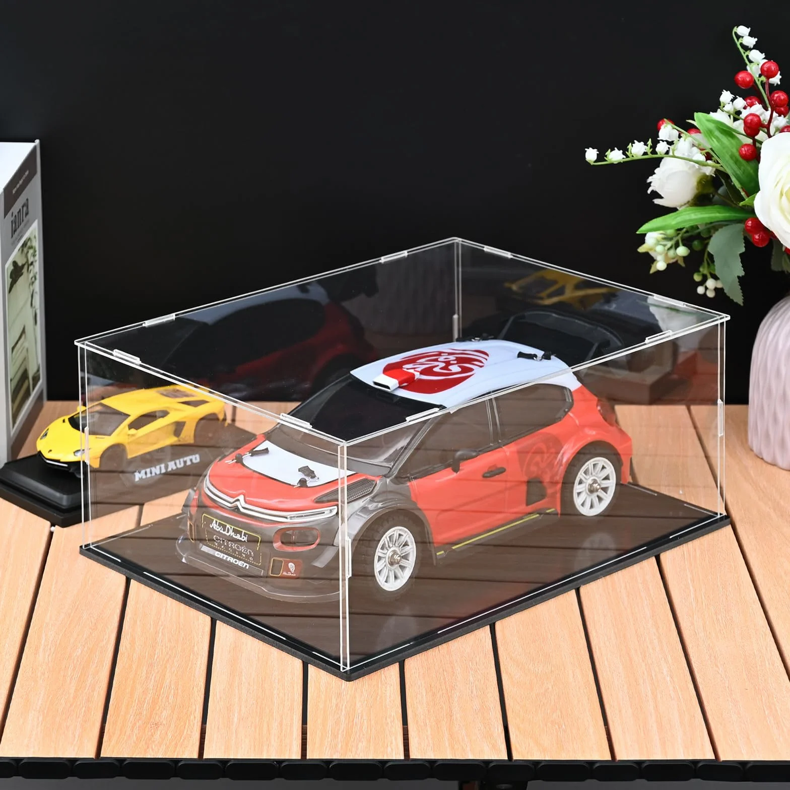 TSKDKIT Akrylowa gablota, 35 x 25 x 15 cm, przezroczyste pudełko kolekcjonerskie, stojak ekspozycyjny, pudełko ochronne na minifigurki, zabawki, rzemiosło, pamiątki, biżuterię