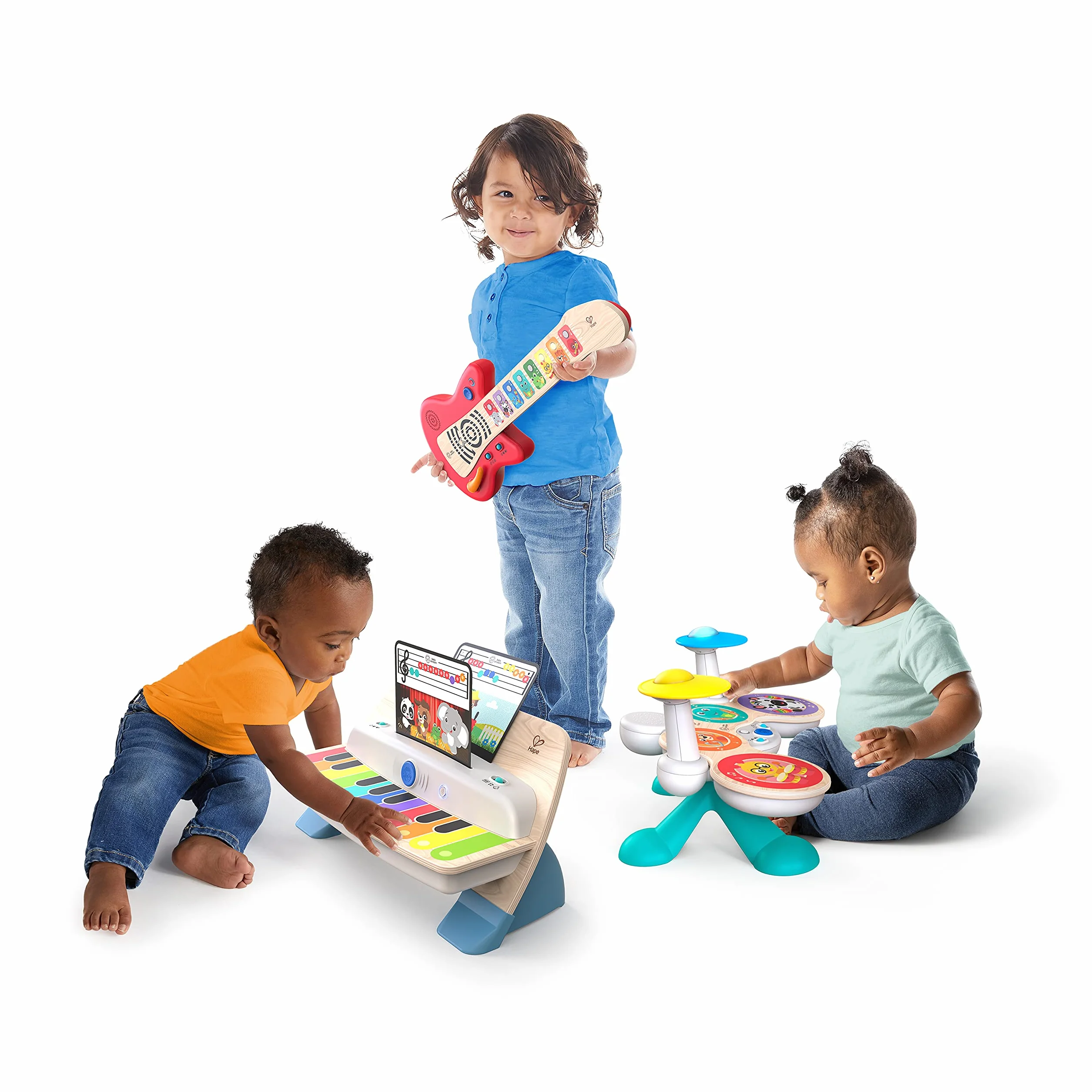 Baby Einstein Bateria Together in Tune, Connected Magic Touch, 4 tryby gry i 10 melodii, regulacja głośności, drewniana zabawka, od 12 miesięcy