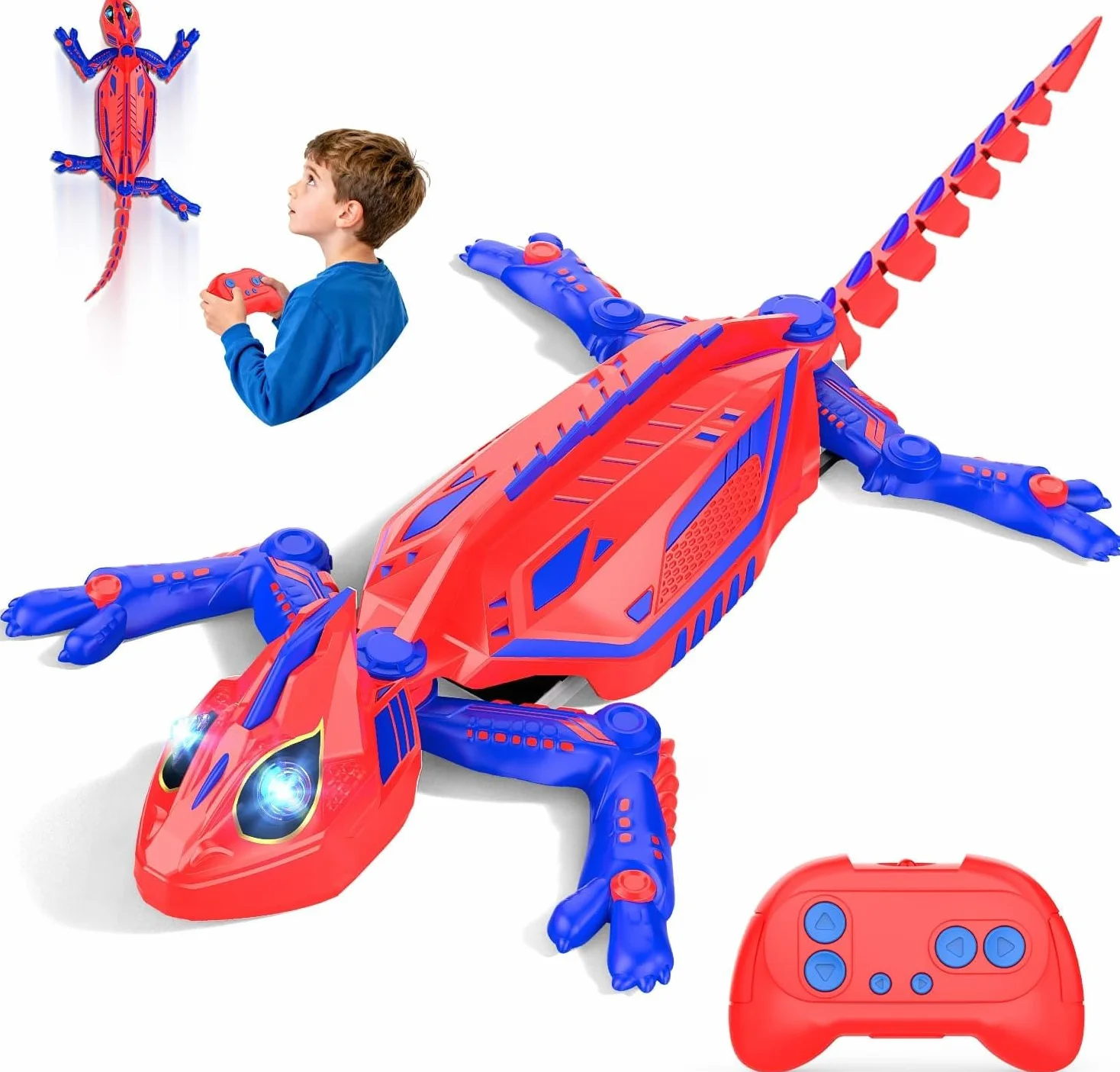 Mieryd Gecko sterowany radiowo, pilot zdalnego sterowania z oczami LED, pająk RC robot zabawka dla dzieci, interaktywny spacerowicz, który wspina się po ścianie, kreatywna gra, prezent urodzinowy dla