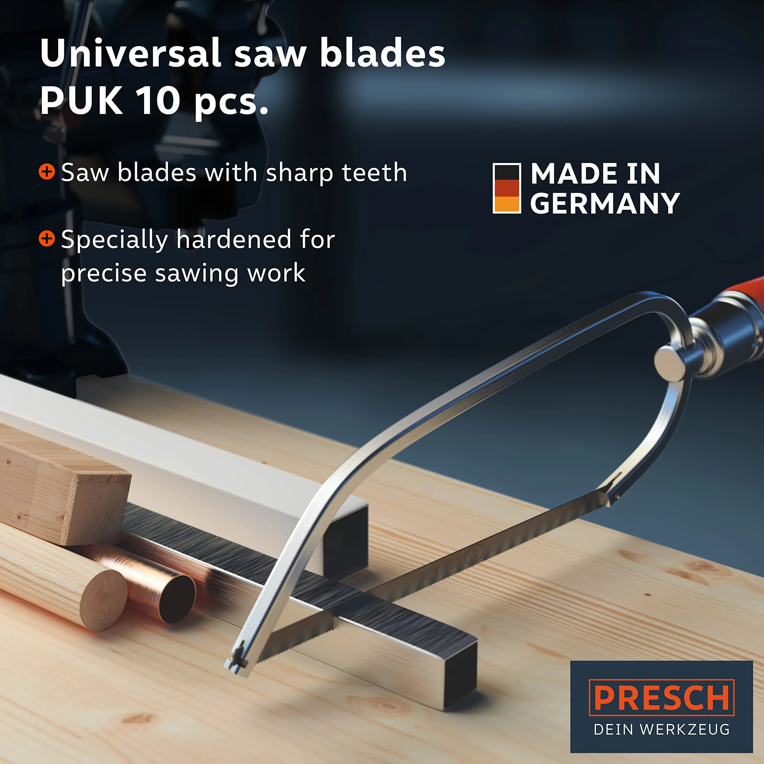 Presch Uniwersalne brzeszczoty do pił tarczowych 150mm 10 szt - Uestaw brzeszczotów PUK do pił ręcznych 150mm - Uniwersalny brzeszczot 150 mm do drewna, metalu i tworzyw sztucznych