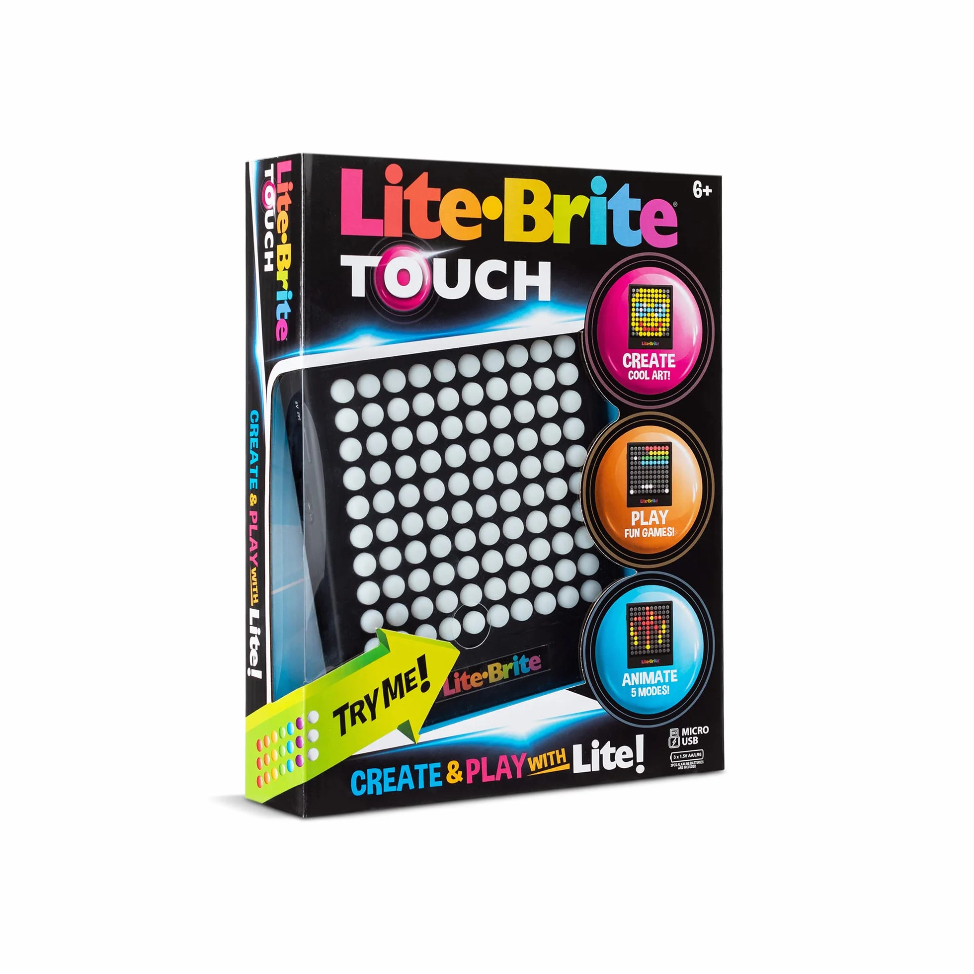 Lite-Brite Touch - Create, Play and Animate - Light Up Portable Stem Sensory Learning Toy, Creative Art Stem Toy for Girls, Boys, Unisex, Toddler, Holiday, Birthday, Gift, Ages 6+