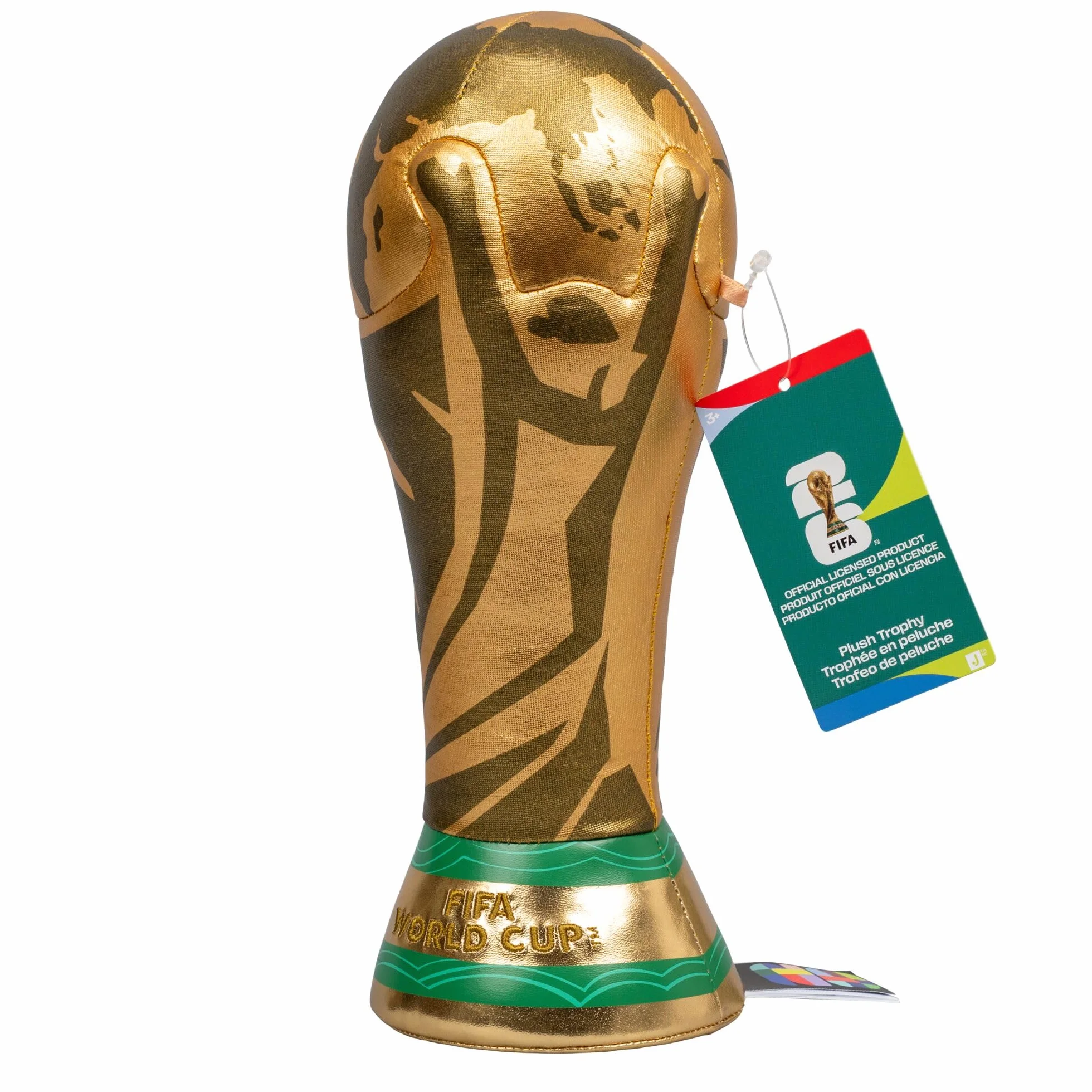 Jazwares FIFA® JPFI00012 World Cup 26™ puchar z pluszu, 25 cm, oficjalny artykuł kolekcjonerski 2026, od 3 lat, oficjalny produkt
