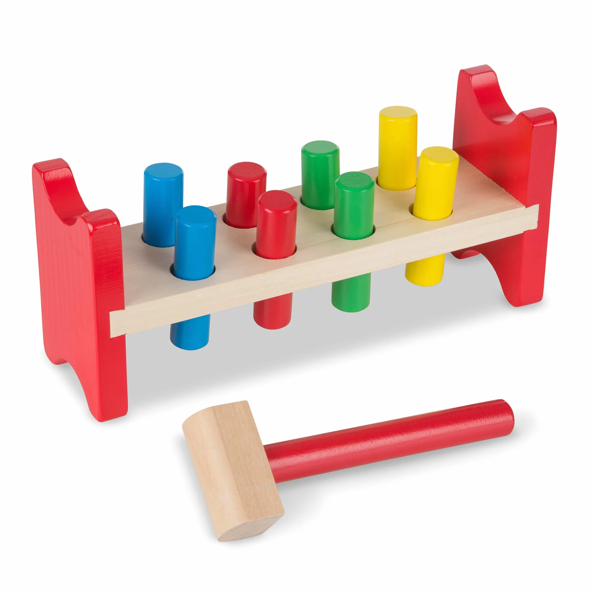 Melissa & Doug Deluxe drewniana zabawka Pound-A-Peg z młotem - certyfikat FSC