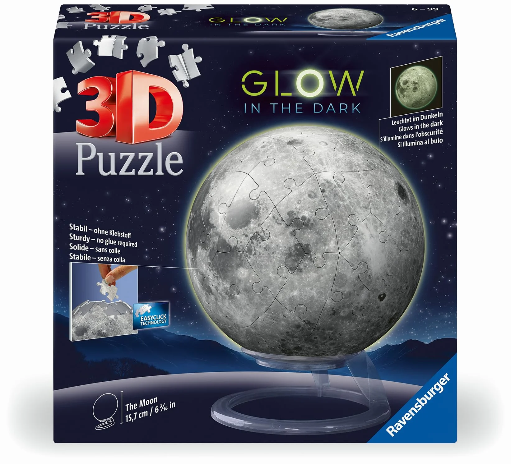 3D Puzzle-Ball Der Mond - Glow-in-the-Dark: Erlebe Puzzeln in der 3. Dimension
