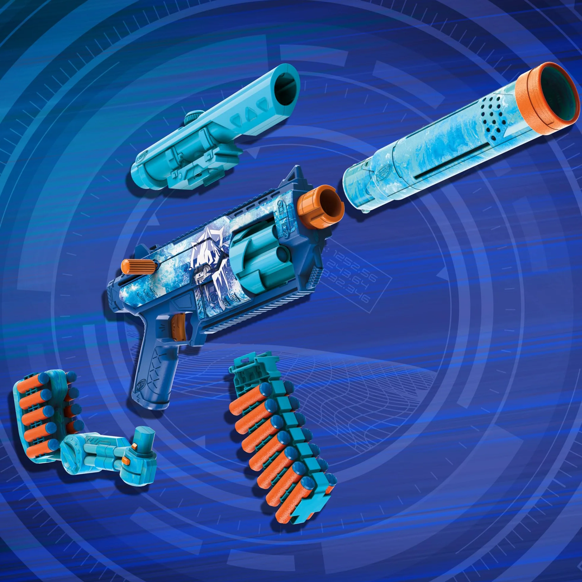 Nerf Wyrzutnia Loadout FrostFusion i 30 Strzałek N1