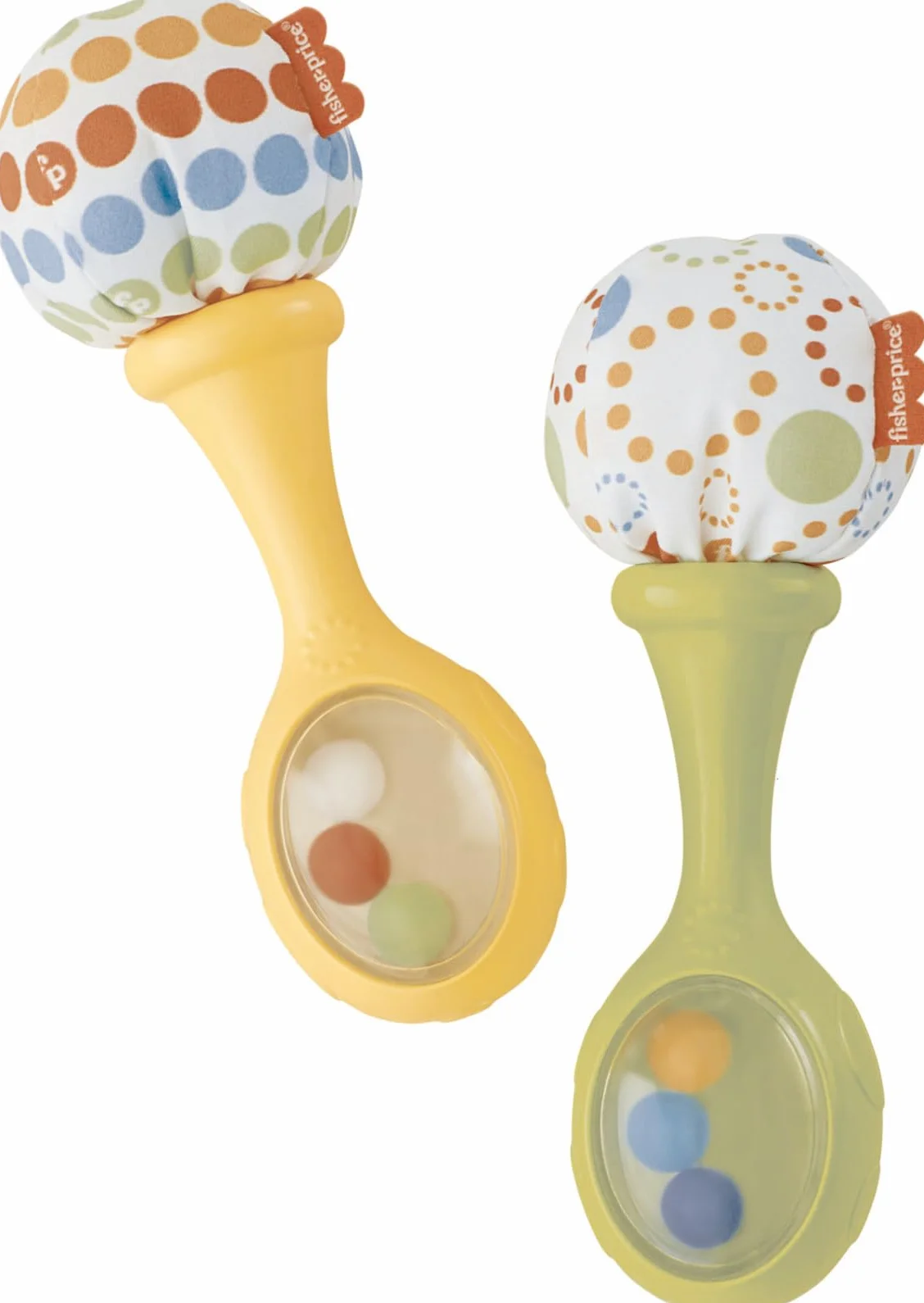 Fisher-Price Newborn Toys Rattle ‘n Rock Maracas, 2 Soft Musical Instruments for Developmental Play Babies Ages 3+ Months, Green & Yellow, BLT33