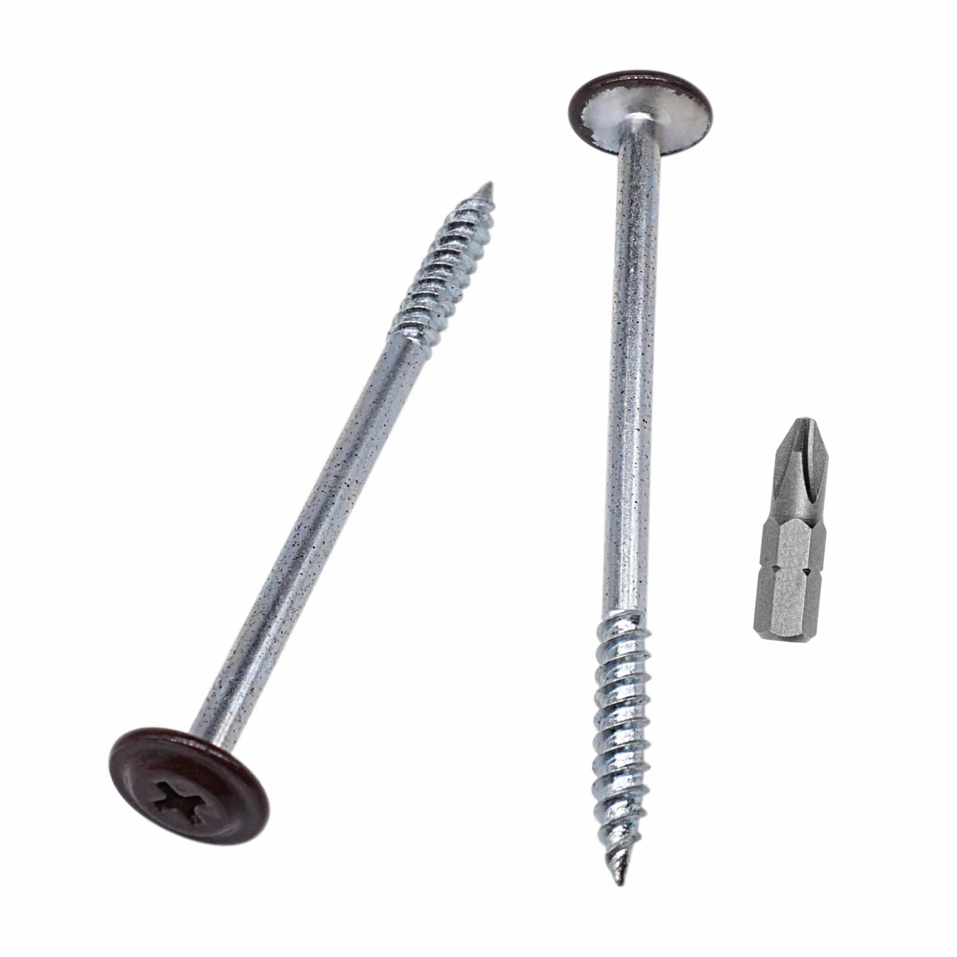 SKIR'CO (40 szt.) Malowane wkręty samogwintujące do drewna 4,2 x 65 mm, wkręt metalowy, łeb kratownicowy o zmodyfikowanym PH (czekoladowy brąz RAL 8017)