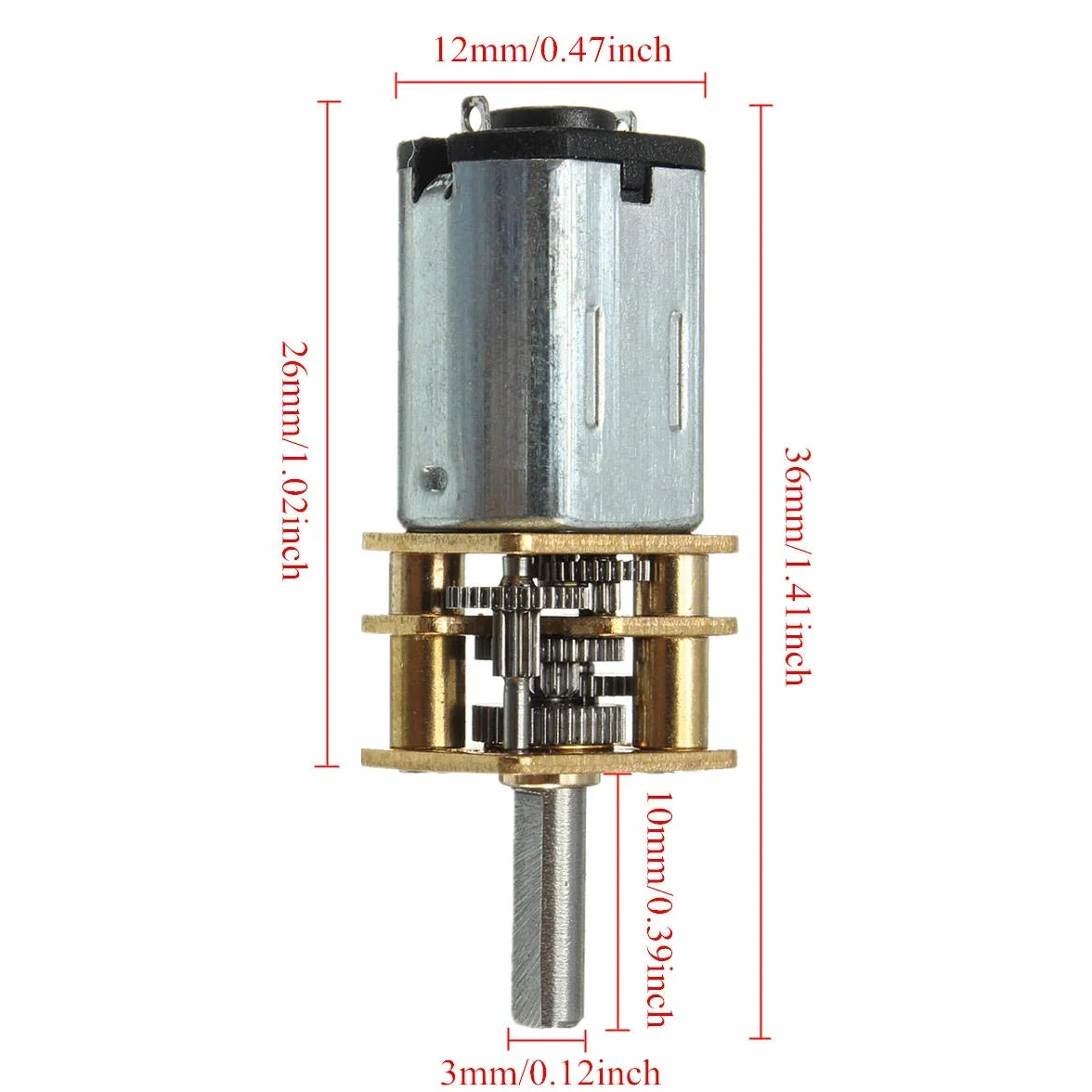2 szt. DC 3 V 35 obr./min 3 mm wał mini metalowy silnik przekładni GA12-N20