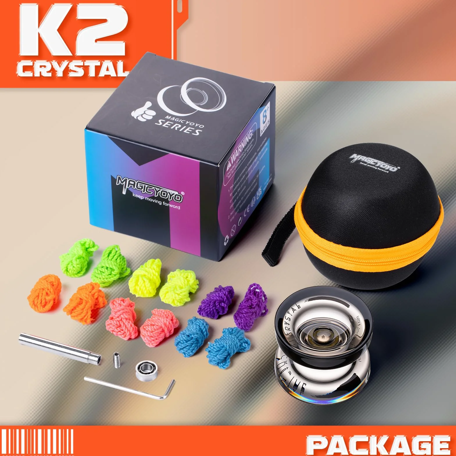 MAGICYOYO Dual Purpose Yoyo dla Początkujących - Responsive K2 Kryształ Czarny, Profesjonalna Piłka z Niereagującym Łożyskiem, Narzędzie do Usuwania Osi