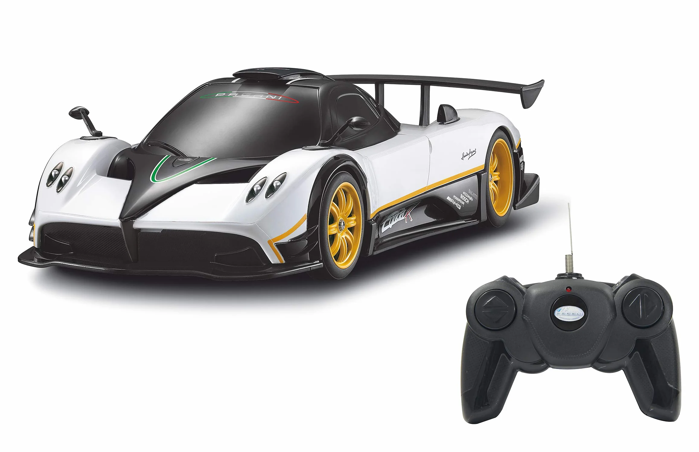 Jamara 405143 – Pagani Zonda R 1:24 biały 40 MHz – samochód RC, oficjalnie licencjonowany, do 1 godz. czasu jazdy, ok. 7 kph, odpowiada oryginalnemu wnętrzu, wysoka jakość wykończenia