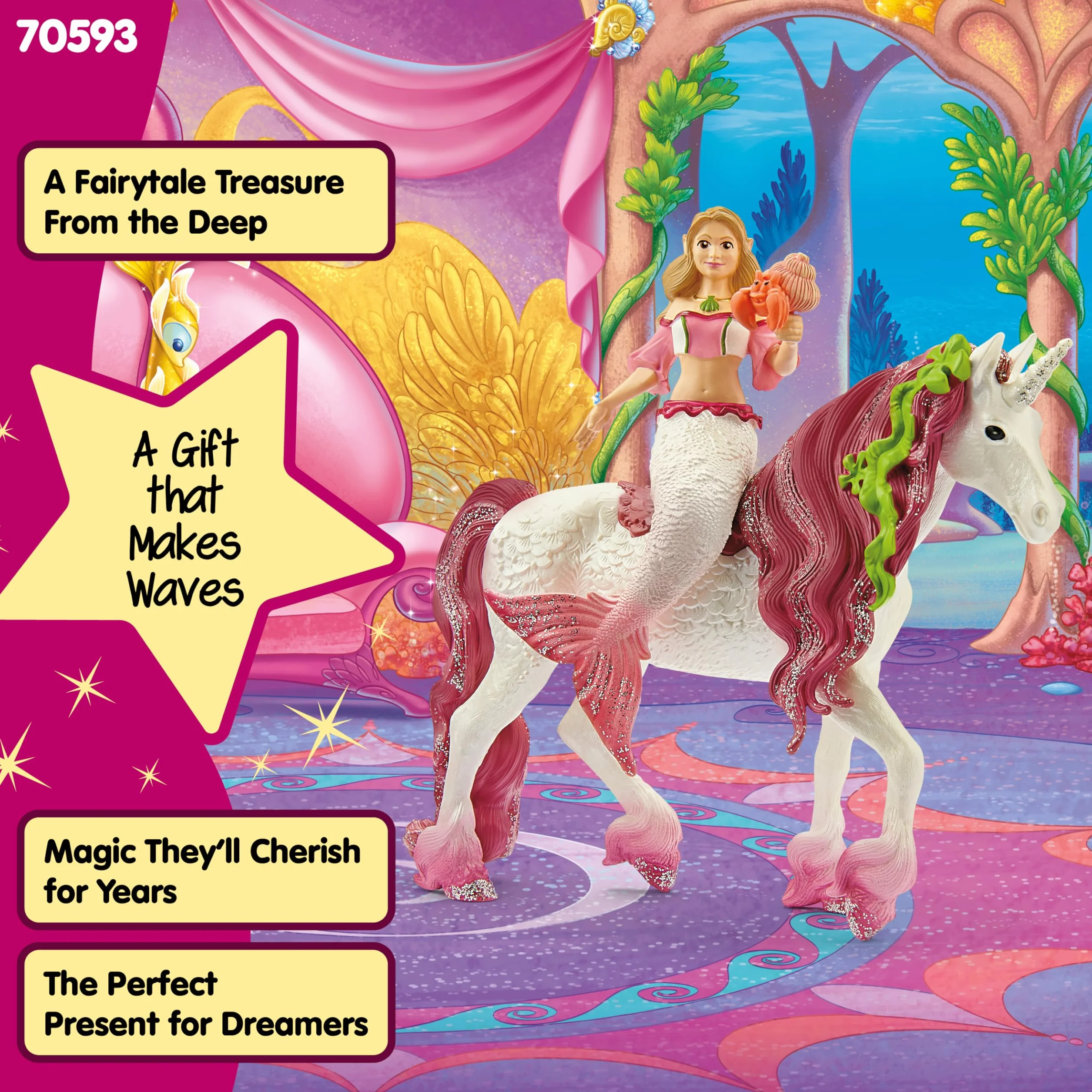 Schleich Slh70593 Syrena Feya Na Podwodnym Jednorożcu