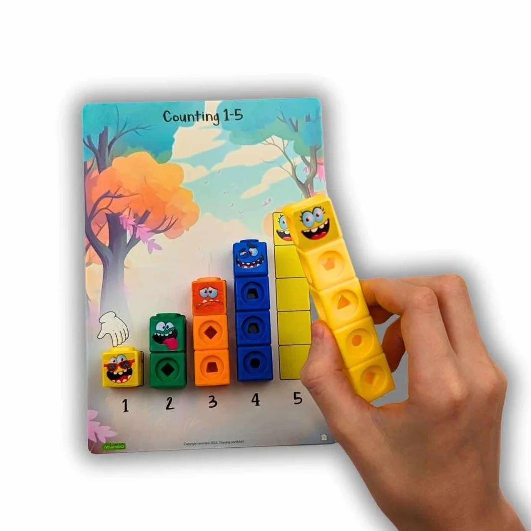 Newmero Blocks | wczesne lata nauki matematyki | wiek 3+ | kostki matematyczne – liczenie klocków dla dzieci | Zabawki edukacyjne STEM - kostki łączące
