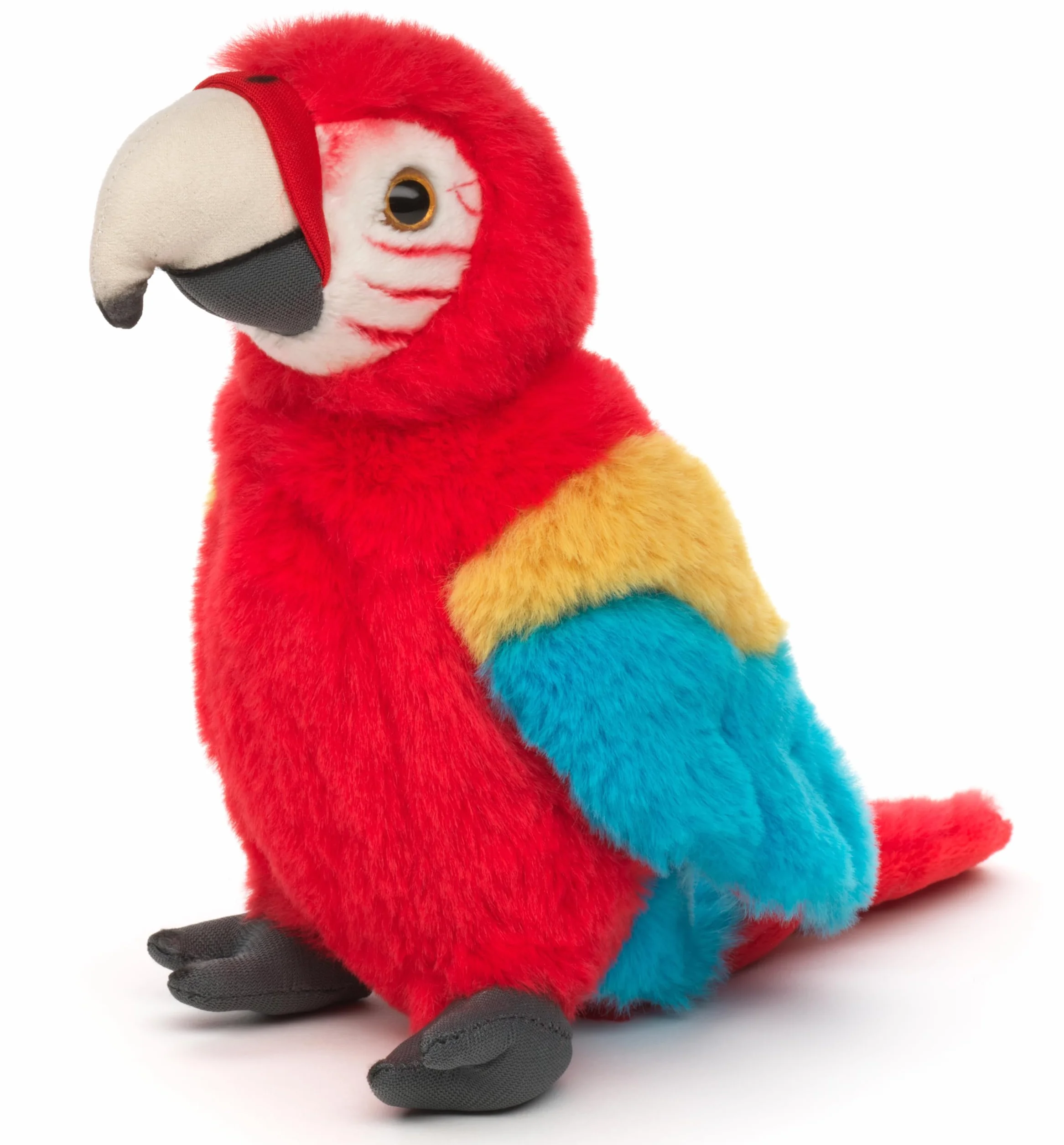 Uni-Toys - czerwona papuga - 20 cm (wysokość) - pluszowy ptak, ara - pluszowa zabawka, przytulanka