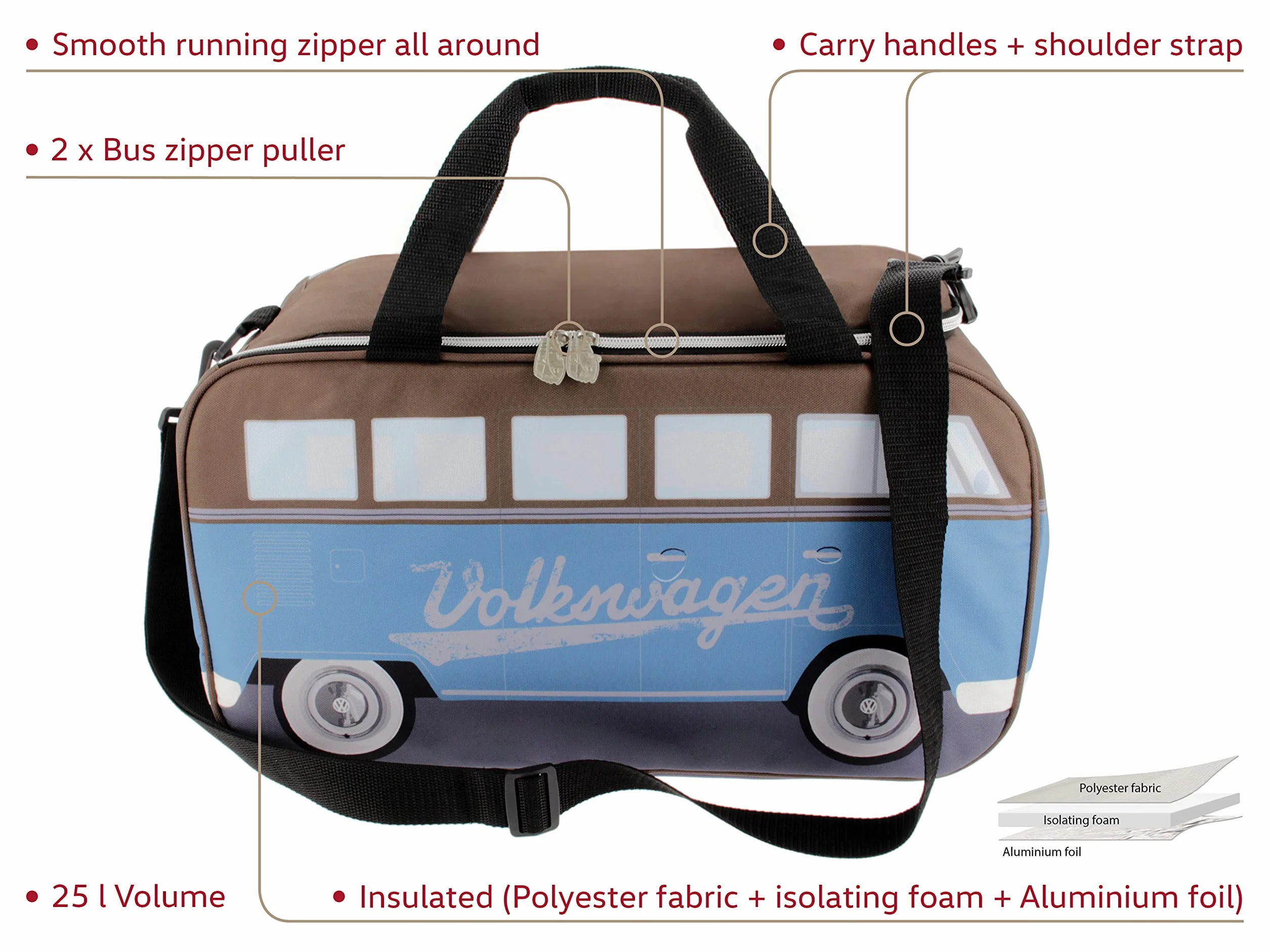 BRISA VW Collection - Volkswagen Hippie Bus T1 Camper Van torba chłodząca 25 l