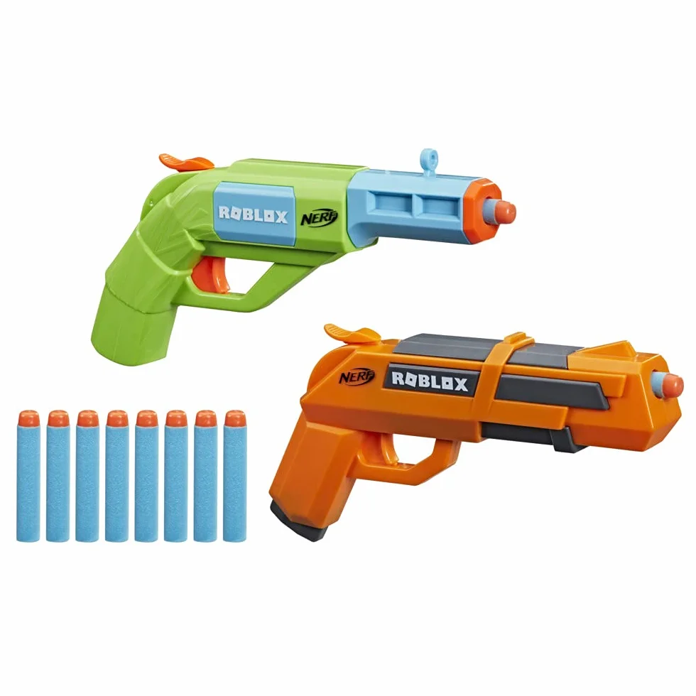 Zestaw Nerf Roblox Jailbreak: Armory, zawiera 2 wyrzutnie ze zbrojeniem typu hammer action, 10 strzałek Nerf Elite, kod odblokowujący przedmiot wirtualny w grze