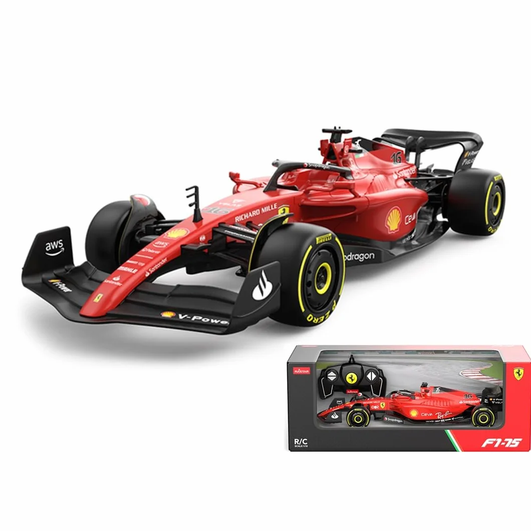 CMJ RC Cars Ferrari F1 F1-75 RC Auto (skala 1:18) - pilot zdalnego sterowania do Formuły 1 sezonu 2022 - Charles Leclerc + Carlos Sainz