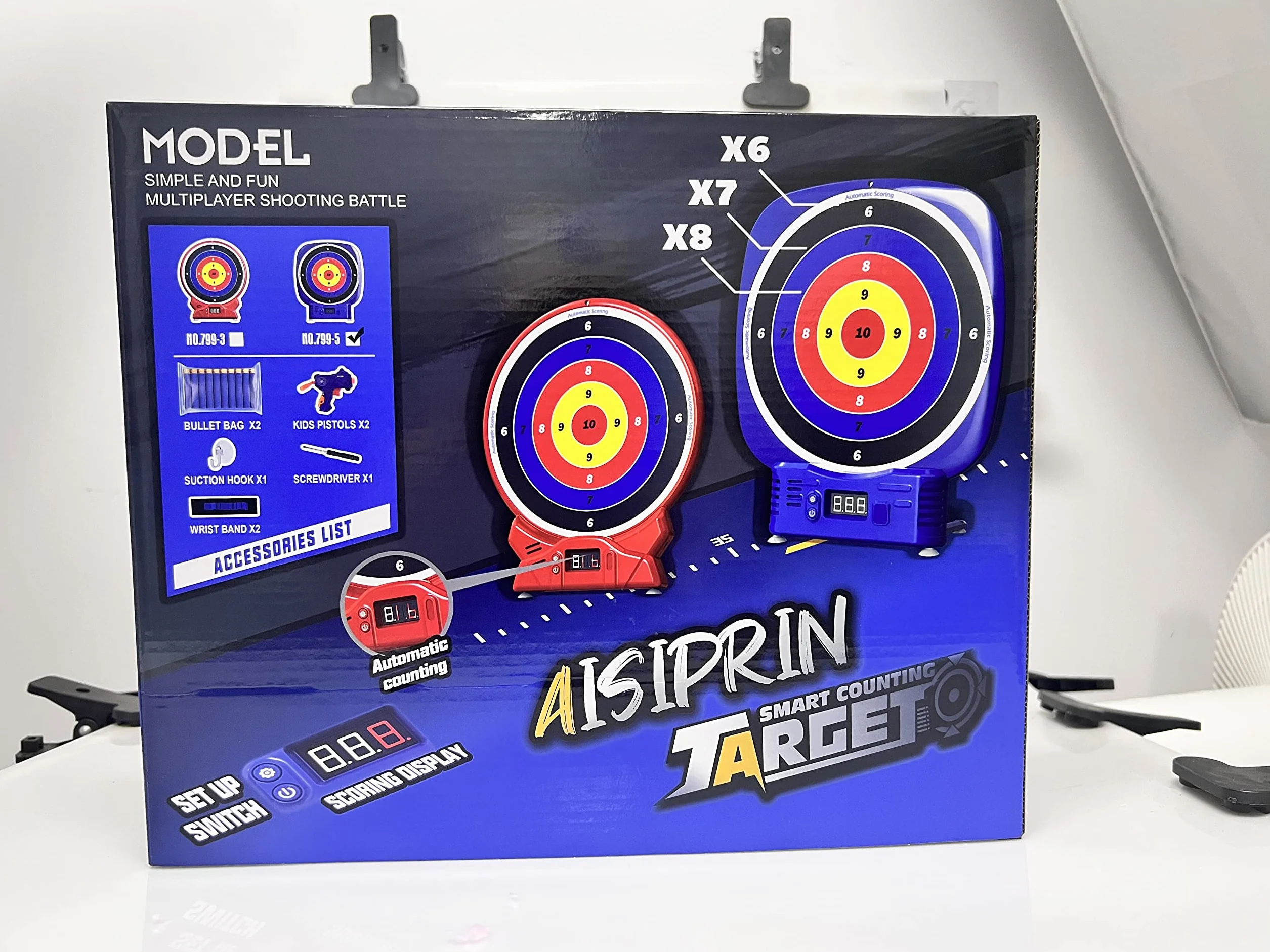 AISIPRIN Cyfrowa elektroniczna tarcza do darta do pistoletów Nerf
