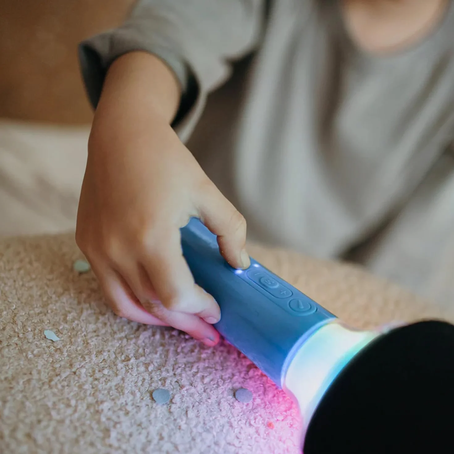 KIDYWOLF - Mikrofon Bluetooth mit Licht blau
