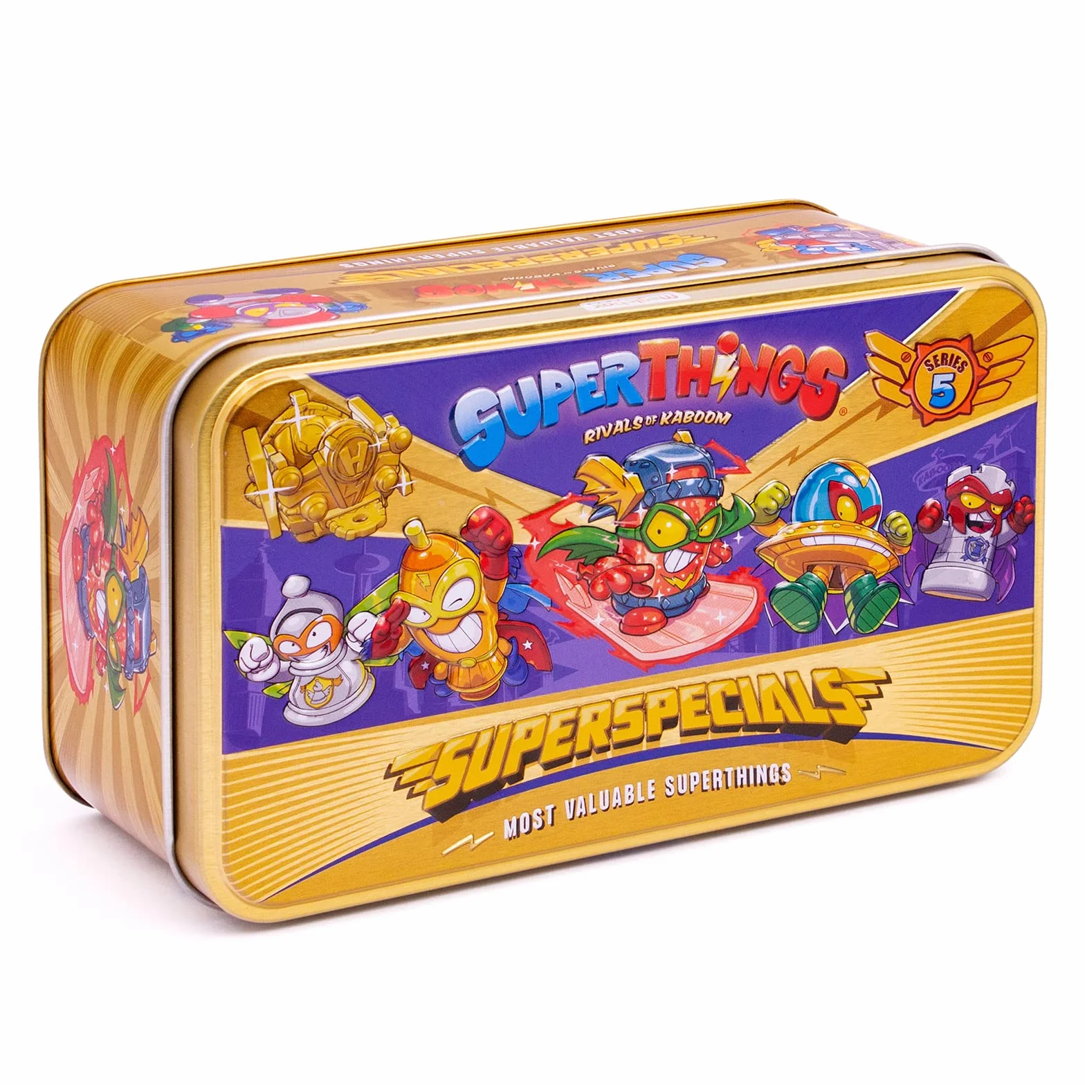 SUPERTHINGS Złota puszka seria 5 Kid Fury 2 złotych przywódców 6 srebrnych kapitanów 2 złote aerowagony