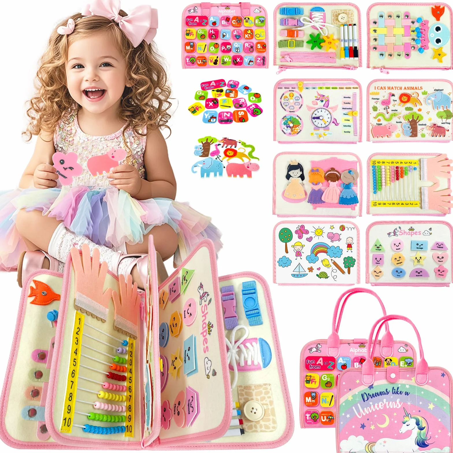 Busy Board, Zabawki Dla Dzieci 2 Lata, Montessori Książki Dla Dzieci 2, Książka sensoryczna Dziecko 1 Rok, Prezent dla Dziewczyny 2 Lata, Gry Edukacyjne Dla Dzieci, Activity Board, Prezent na 2