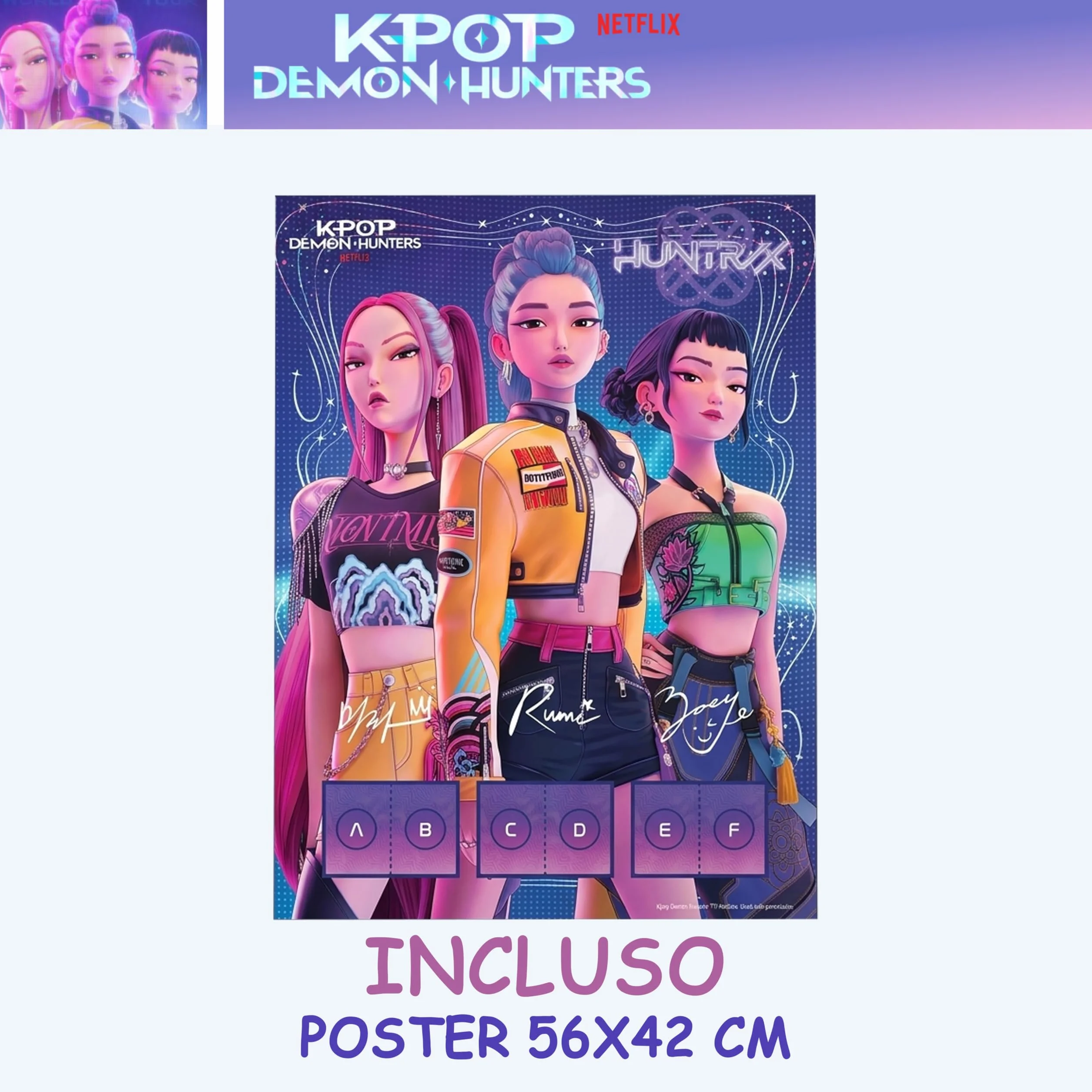 KPOP DEMON HUNTERS Album z 2 torebkami + bezpłatny plakat, pakiet startowy, naklejki biurowe Netflix