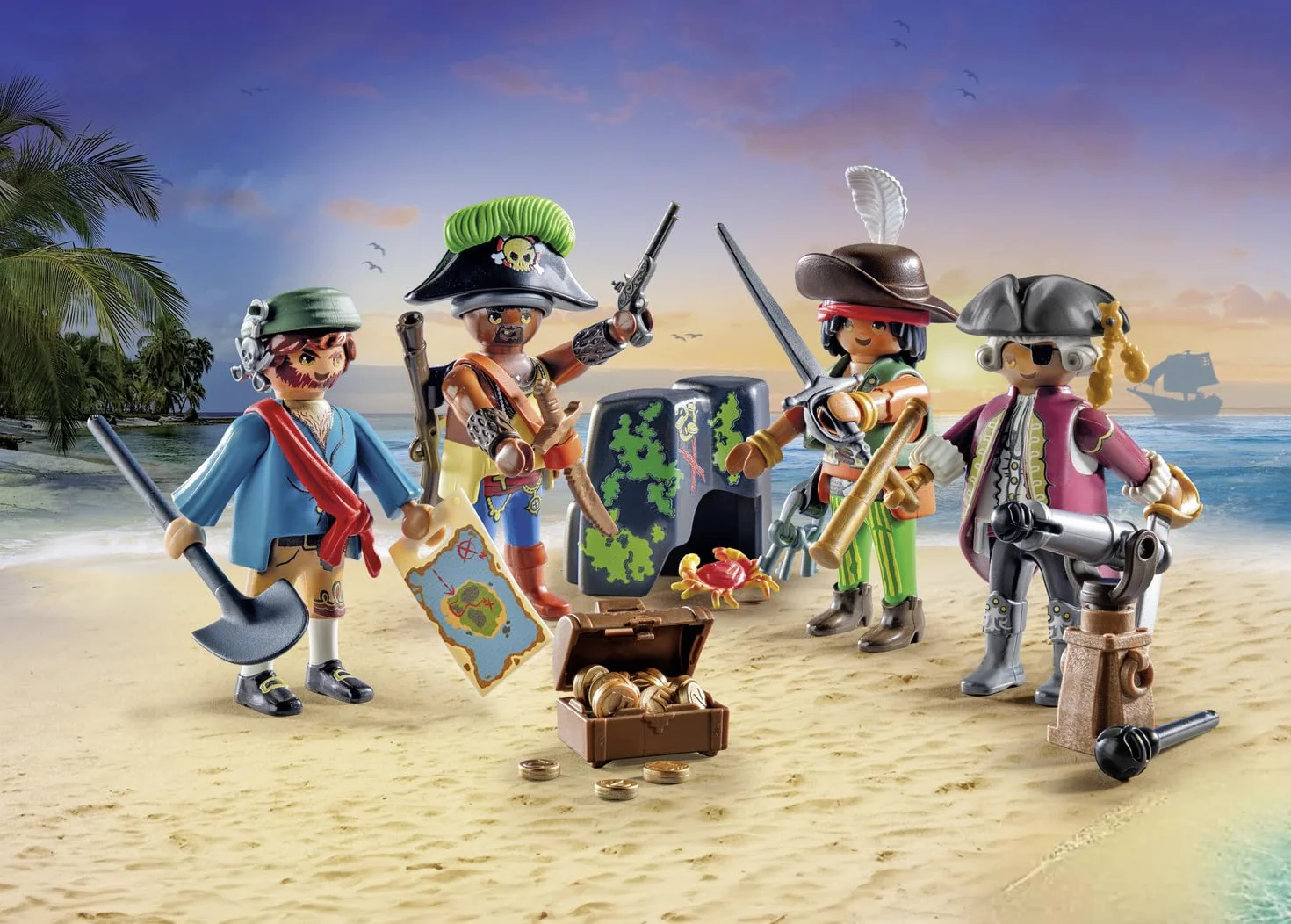 PLAYMOBIL Pirates 71533 My Figures: Piraci, Składanie różnorodnych figurek piratów, w zestawie mapy skarbów i ozdoby do kapelusza pirackiego, zestaw odpowiedni dla dzieci od 5 roku życia