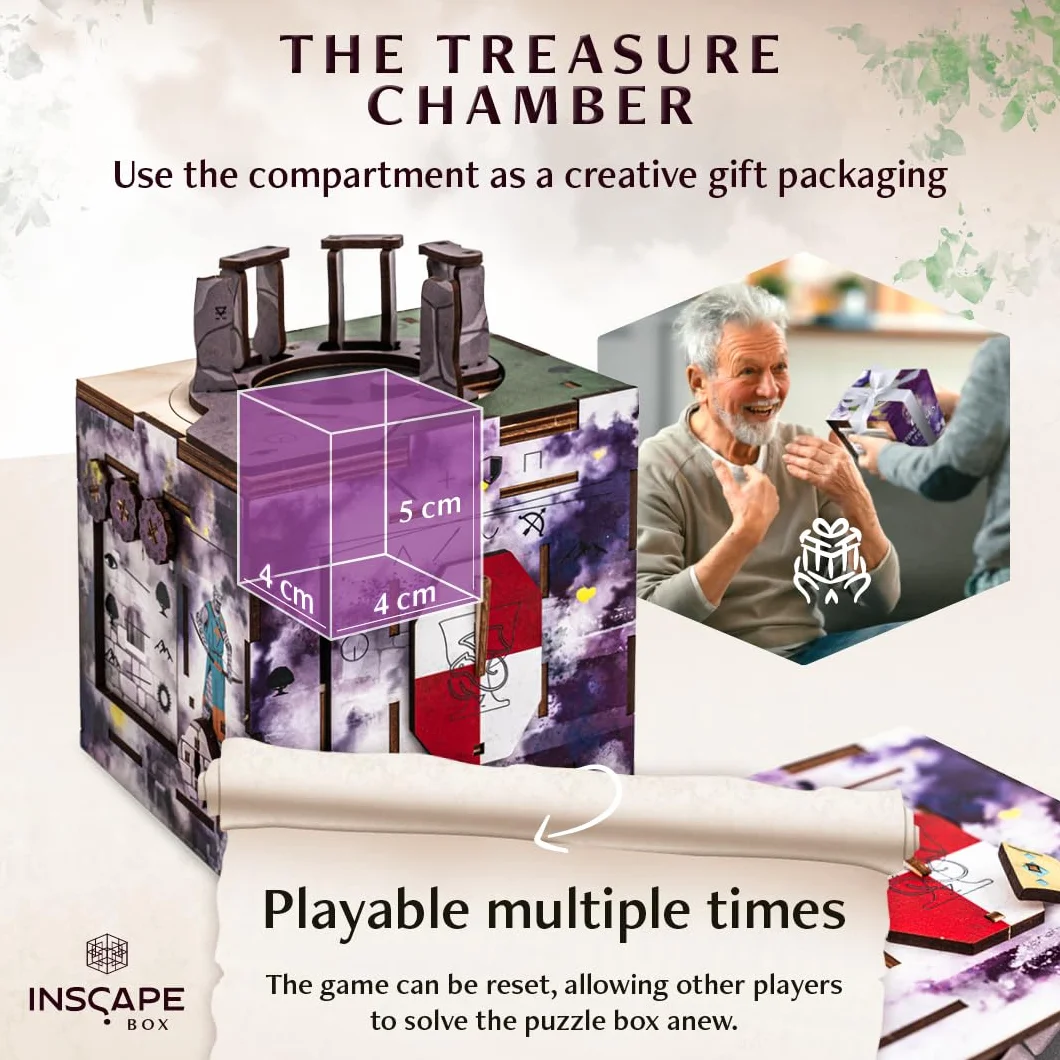 INSCAPE Cluebox Stonehenge´s Legacy interaktywne drewniane puzzle 3D z tajnymi mechanizmami – poznaj grę Escape Room – idealne dla fanów zagadek i dorosłych – pudełko na puzzle – prezent