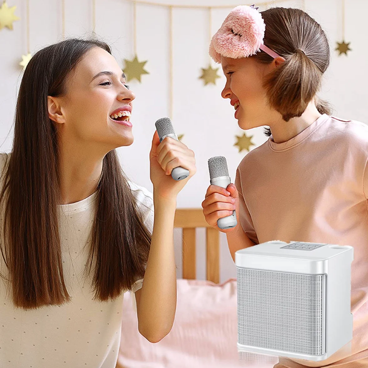 Zestaw do karaoke Bluetooth 2 mikrofony bezprzewodowy głośnik