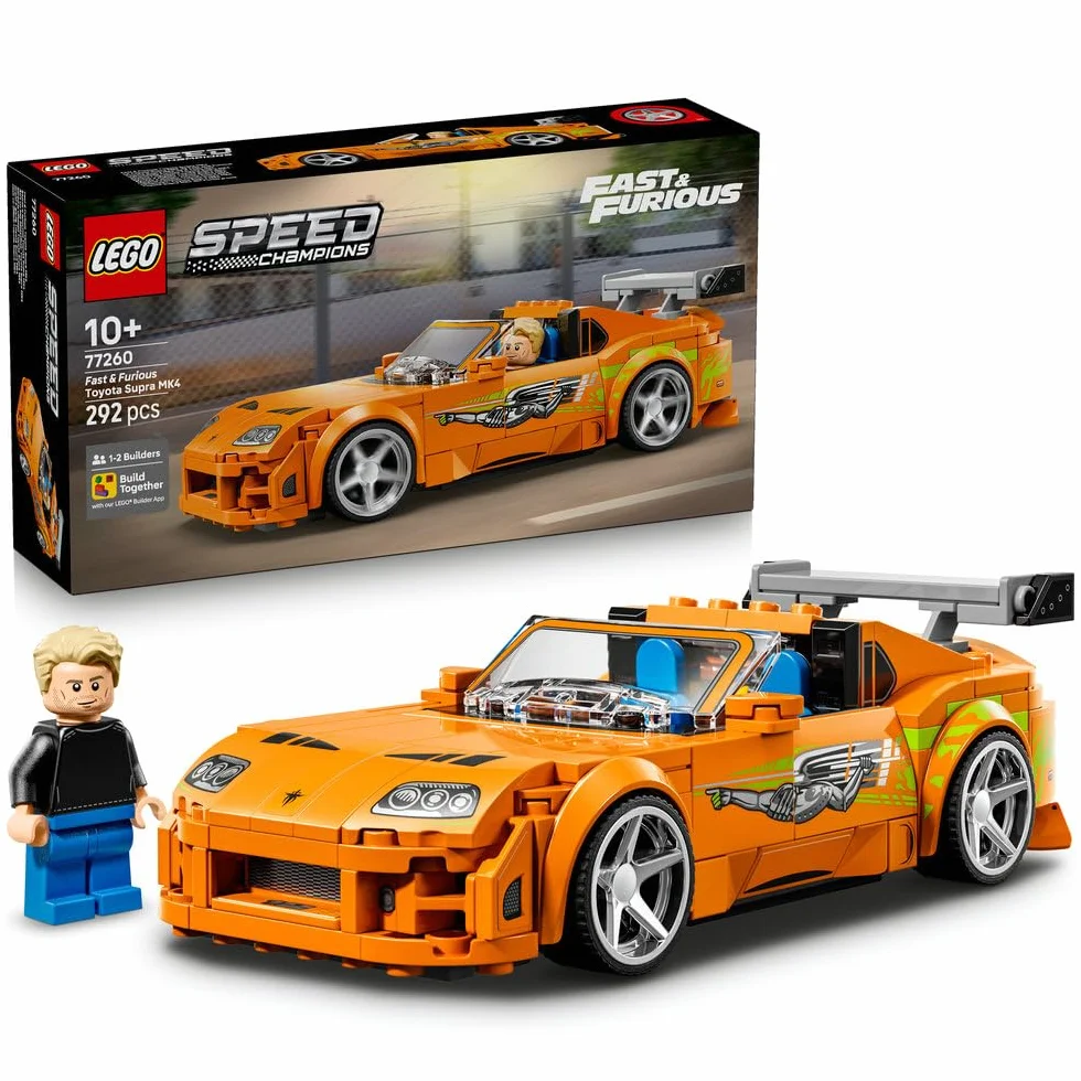 LEGO Speed Champions Szybcy i wściekli Toyota Supra MK4, zabawka konstrukcyjna dla chłopca lub dziewczynki, zestaw z zabawkowym samochodem sportowym, pomysł na prezent dla 10-latka 77260