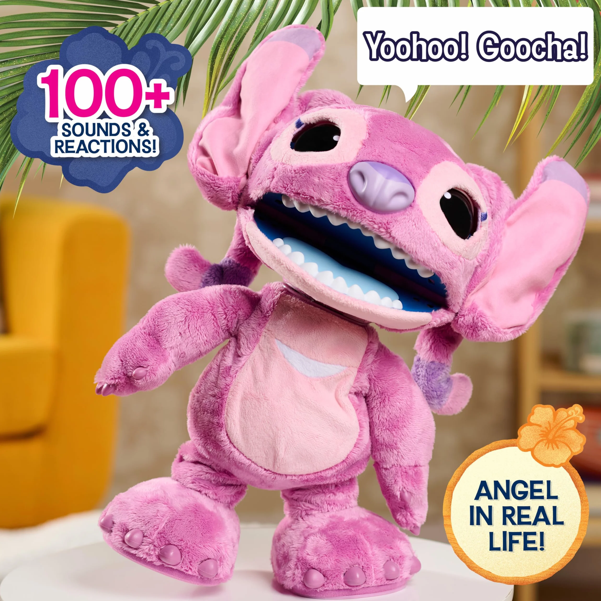 Disney Stitch Ultimate Angel Interactive 17" Plush Toy, 100+ Sounds & Reactions, Moves Like a Real-Life Angel, Toy for Fans, Girls, Kids, 3 and Up by Just Play