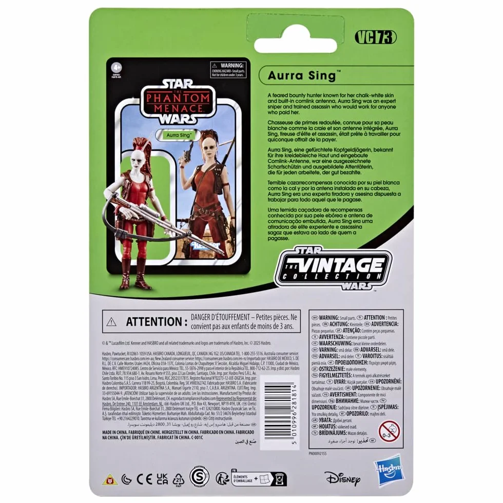 Hasbro Star Wars, kolekcja vintage, 9,5 cm Aurra Sing figurka inspirowana "Gwiezdnymi Wojnami"
