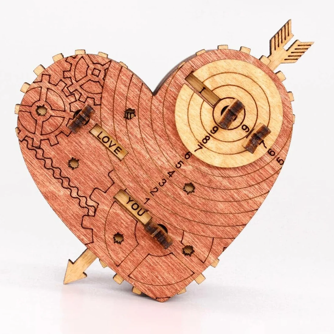 iDventure Tin Woodman's Heart. Mechaniczna skrzynia skarbów - schowek na biżuterię prezenty ślubne - Cryptex - opakowanie na prezent urodziny pudełko na questbox walentynki - puzzle 3D