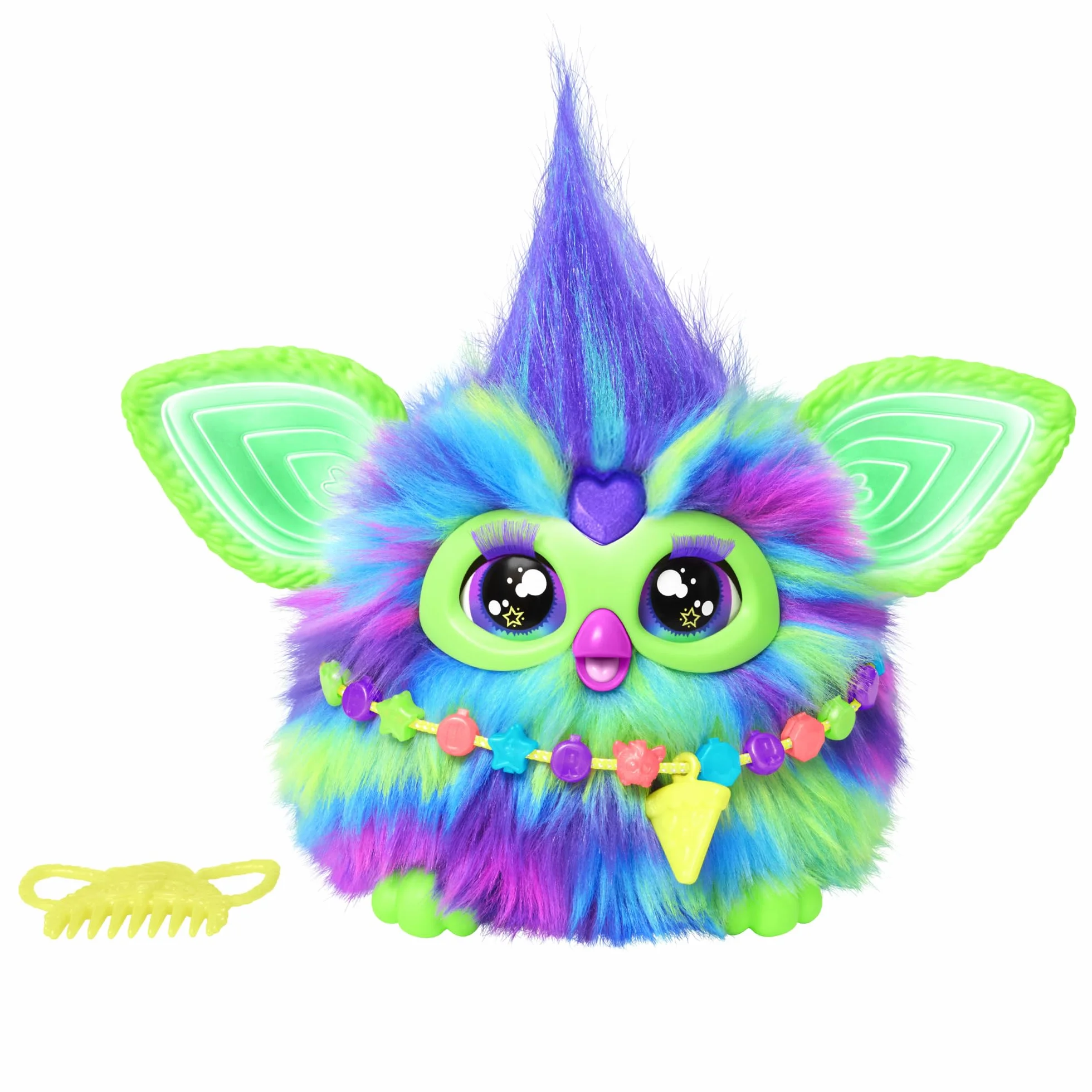 Furby Edycja Galaxy, świecąca, 15 modnych akcesoriów, interaktywne pluszowe zabawki dla dzieci w wieku 6 lat, głos animatroniczny (tylko Amazon)