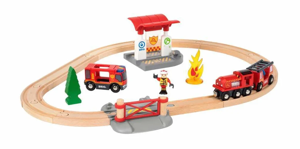 BRIO World - Bahn Feuerwehr Set