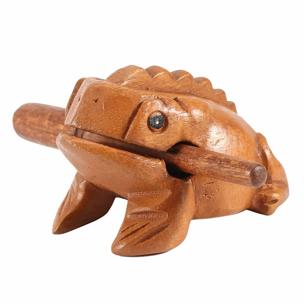 Drewniana żaba tajlandia tradycyjne rzemiosło drewniana szczęśliwa żaba rechot Instrument muzyczny Home Office Decor Office(#3 10.6CM)