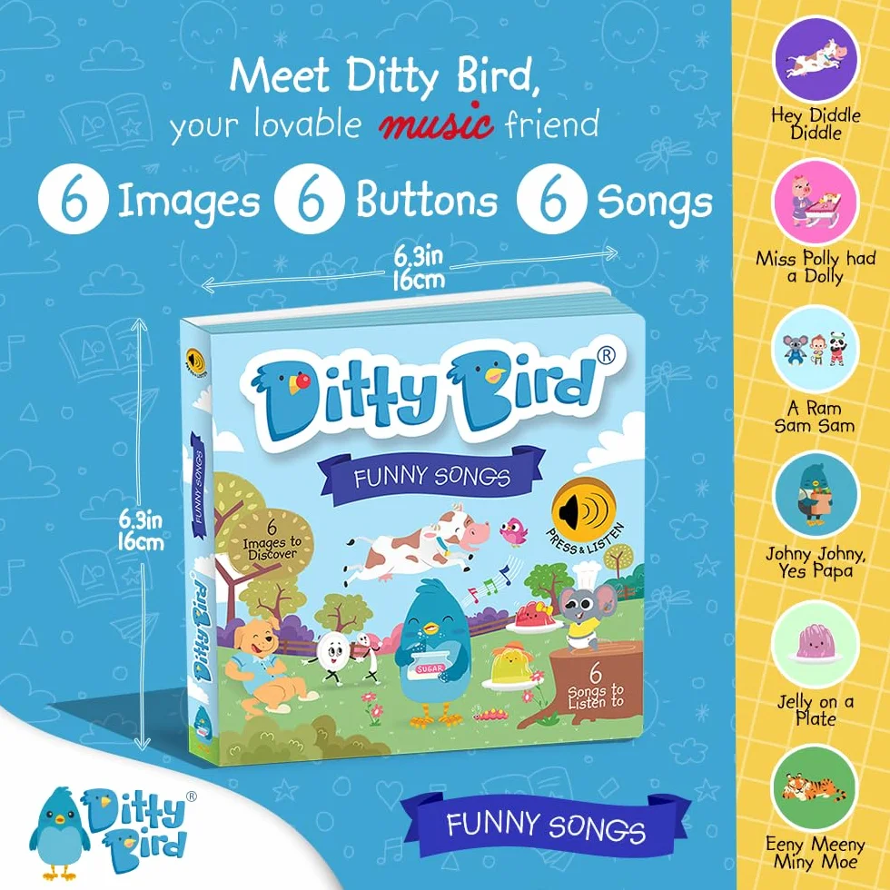 Ditty bird - livre musical sensoriel bébé des comptines amusantes: Jelly on a plate