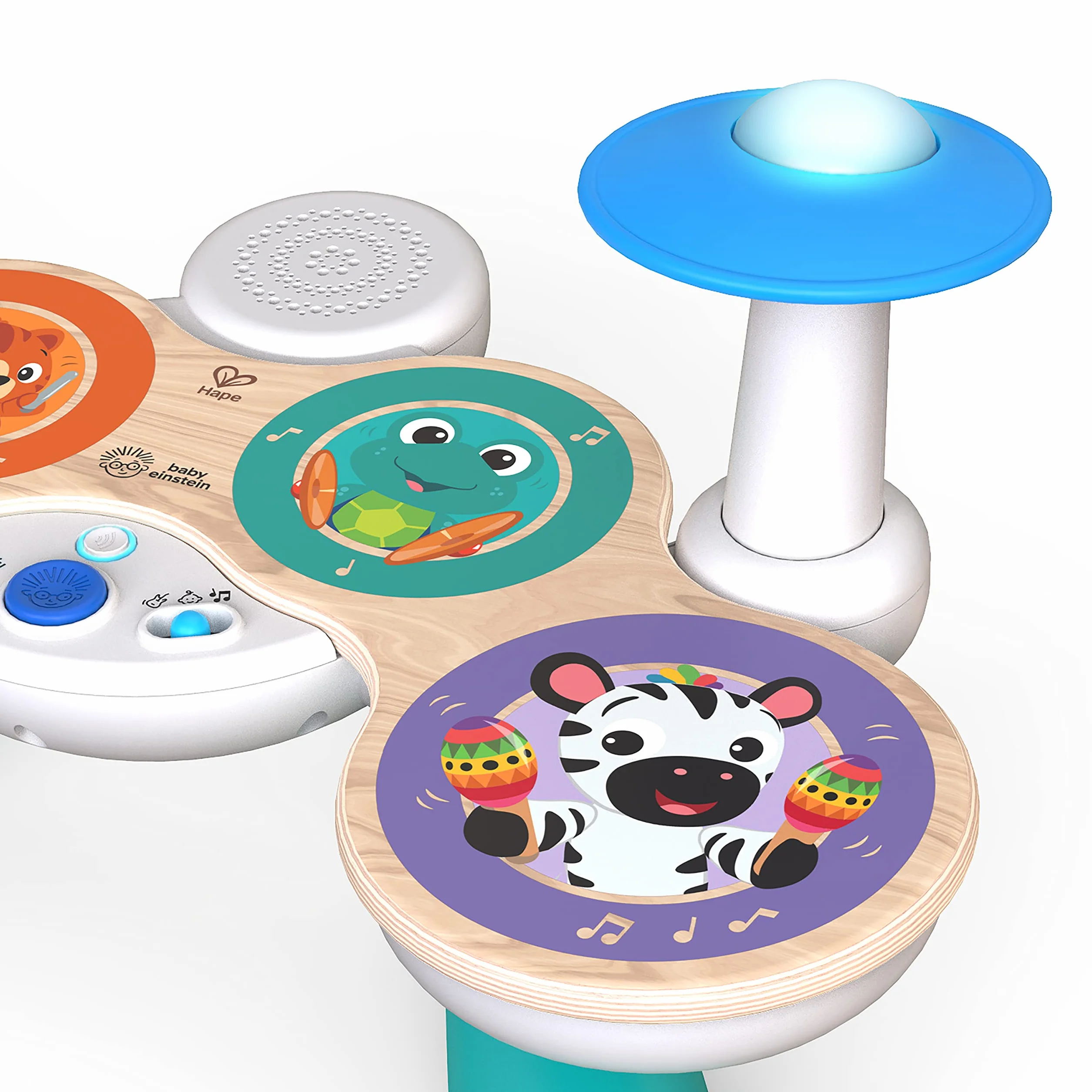 Baby Einstein Bateria Together in Tune, Connected Magic Touch, 4 tryby gry i 10 melodii, regulacja głośności, drewniana zabawka, od 12 miesięcy