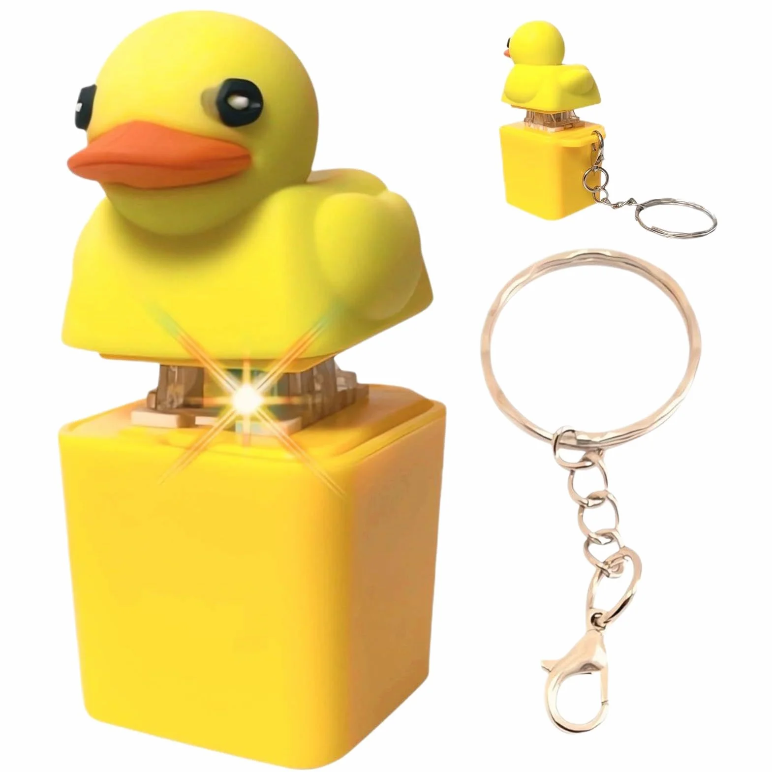 Quacky Duck Fidget Zabawka sensoryczna do redukcji stresu, klawisz klawiatury, nasadki na klawiaturę, zabawka łagodząca niepokój, klik fidget click, brelok do kluczy, redukcja stresu, piszcząca