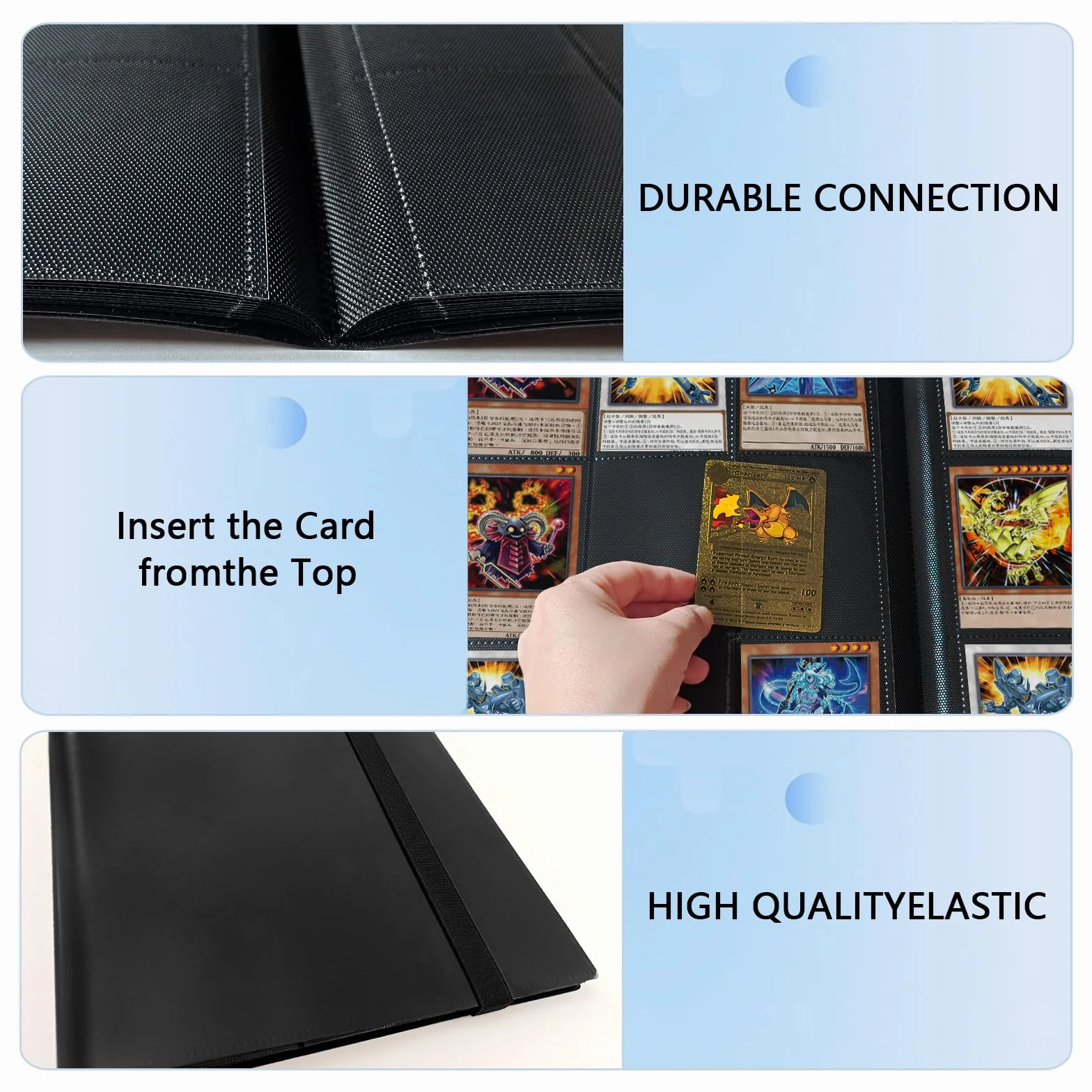 9-trading Card Album Pokemon, 360 kieszeni na karty kolekcjonerskie, album na karty kolekcjonerskie, segregator na karty kolekcjonerskie, 9 przegródek, duży album na karty, pasuje na karty, dla