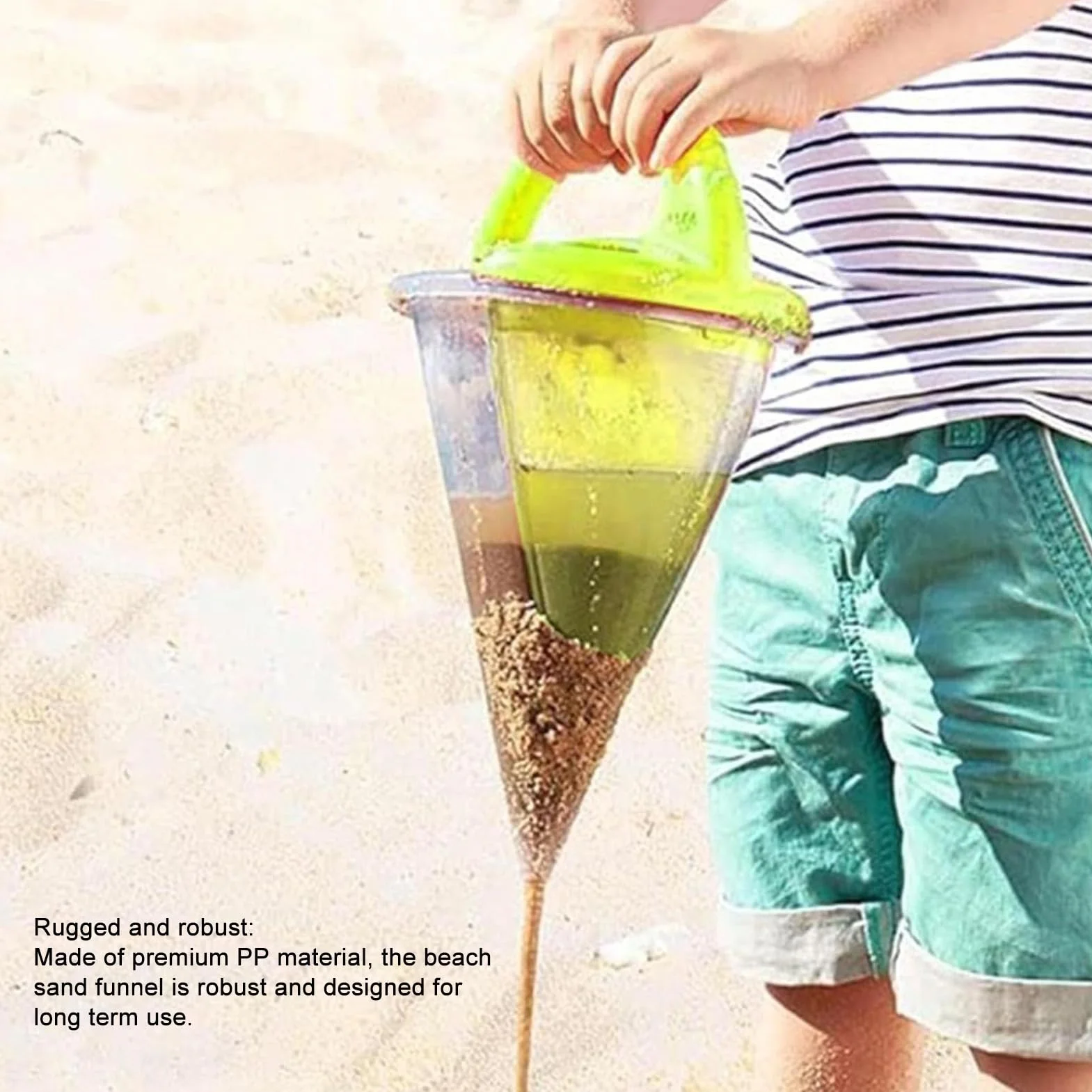 Cryfokt Lejek do Piasku Zabawka Plażowa Trwały Rozsypujący się Piasek Zabawka do Mieszania Wody Budowania Zamku na Plaży, Idealna dla Dzieci Zabawa Edukacyjna Czas na Plaży