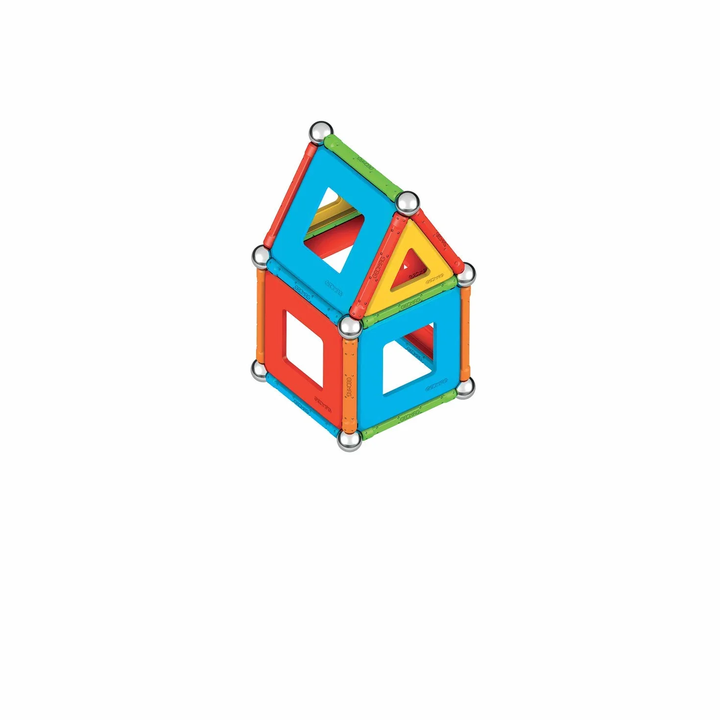Geomag - Supercolor - Superkolorowe Magnetyczne Klocki dla Dzieci, Zabawka Magnetyczna, Gra Edukacyjna, Green Collection, 100% Plastiku z Recyklingu, 78 sztuk