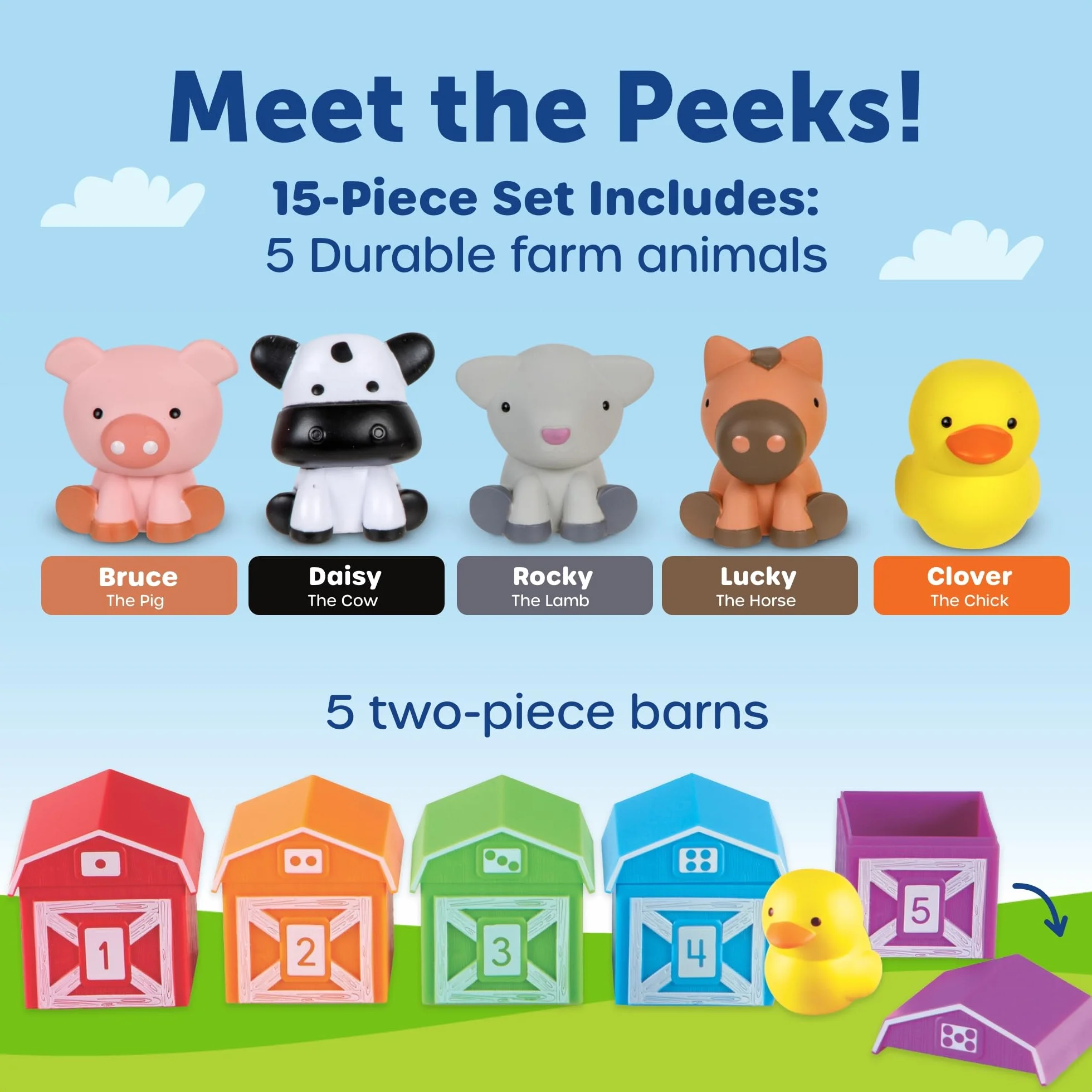 Learning Resources Peekaboo Nauka Farm 5 Dwa-Kawałek Barns