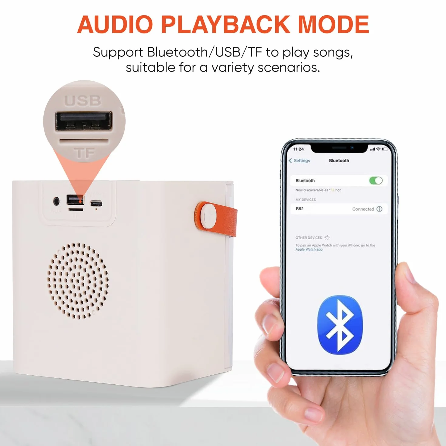 DYNASONIC B52 Karaoke z dwoma mikrofonami Głośnik Bluetooth Karaoke dla dzieci Elektroniczna zabawka dziecięca Prezenty dla dzieci w wieku 3-15 lat (BIAŁY)