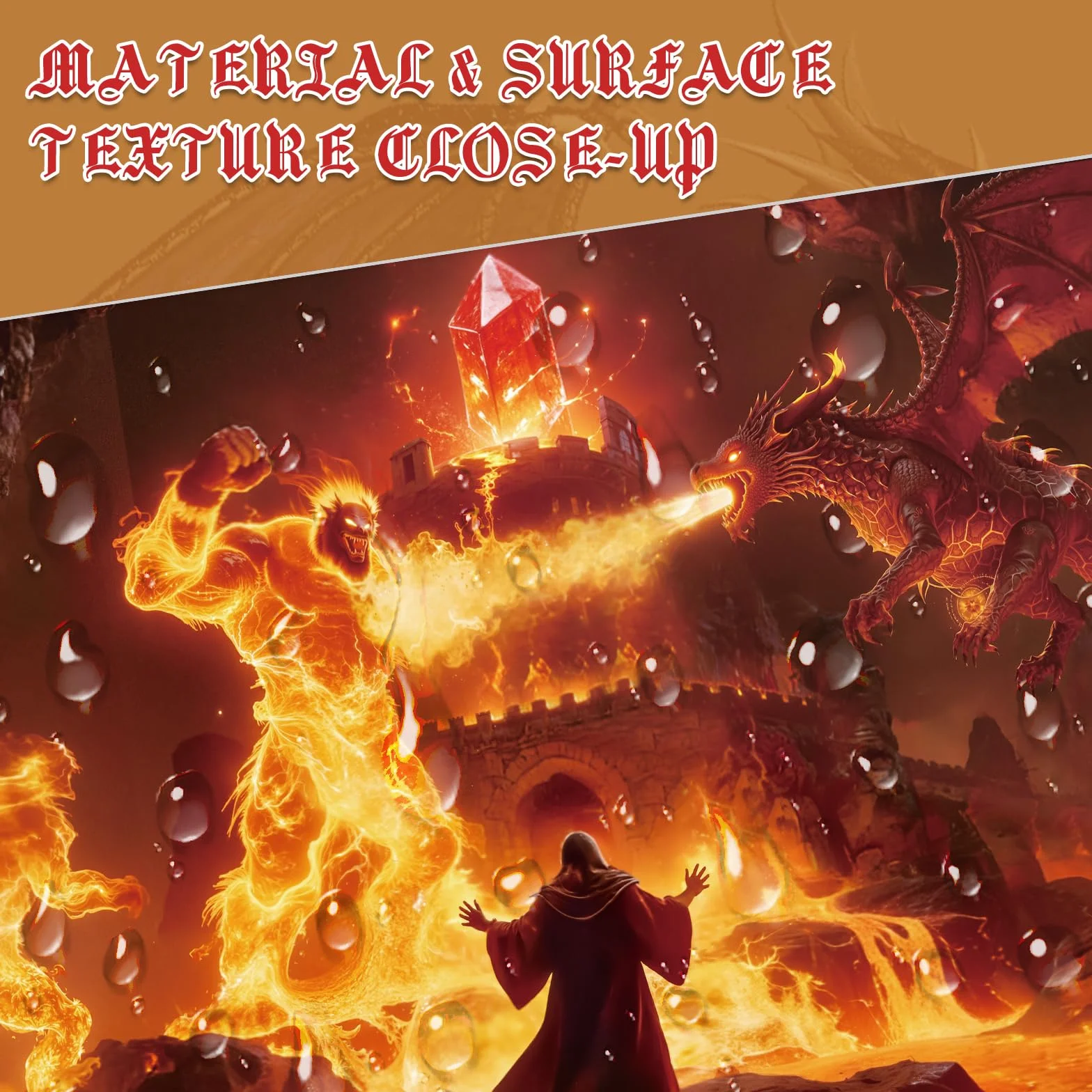 Byhoo Ekran DM 2 sztuki do D&D 5E – Epic Themes akcesoria DND, wodoodporne, wielokrotnego użytku, potrójnie składany, przenośny, format A4, kompatybilny z zasadami rdzenia 5E