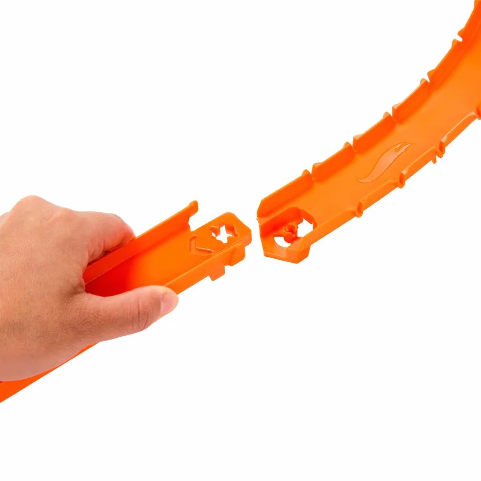 Hot Wheels Track Creator Deluxe Track Set Zestaw z Dwoma Metalowymi Pojazdami 1:64, 7,6m Torów Speed Snap JDW42