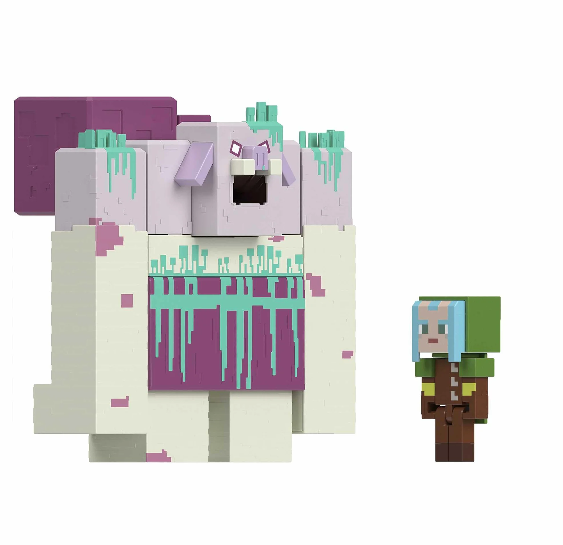 Mattel Minecraft Legends Dewastator Duża figurka, 1 figurka Strażnika i 2 akcesoria, kolekcjonerski zestaw prezentowy HNC08