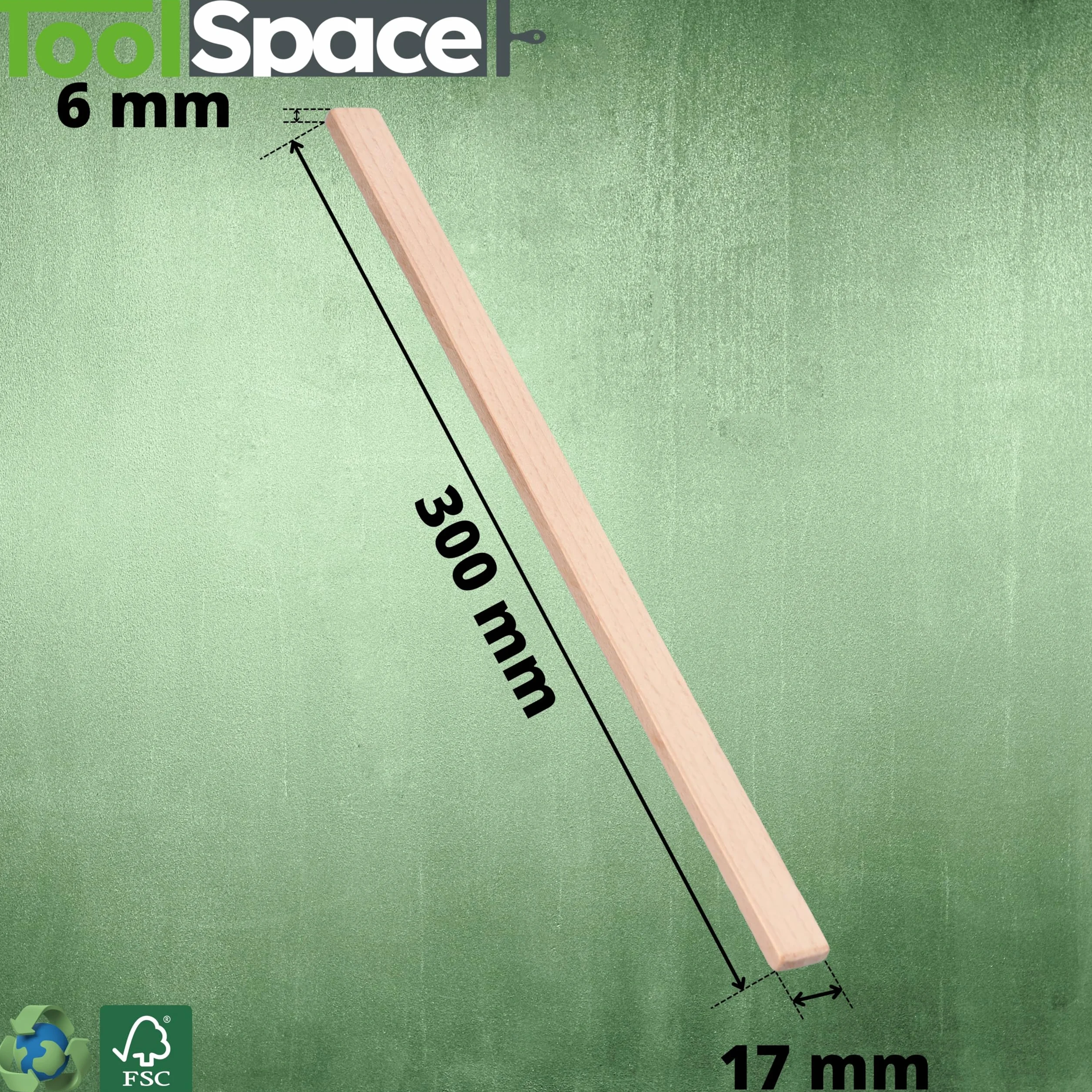 ToolSpace 10x Mieszadło drewniane do Farby – 300 mm – Drewniane, naturalne i wytrzymałe mieszadło do farb różnego rodzaju, emalii, bejc – Ergonomiczny chwyt – łatwość mieszania - różne zastosowanie
