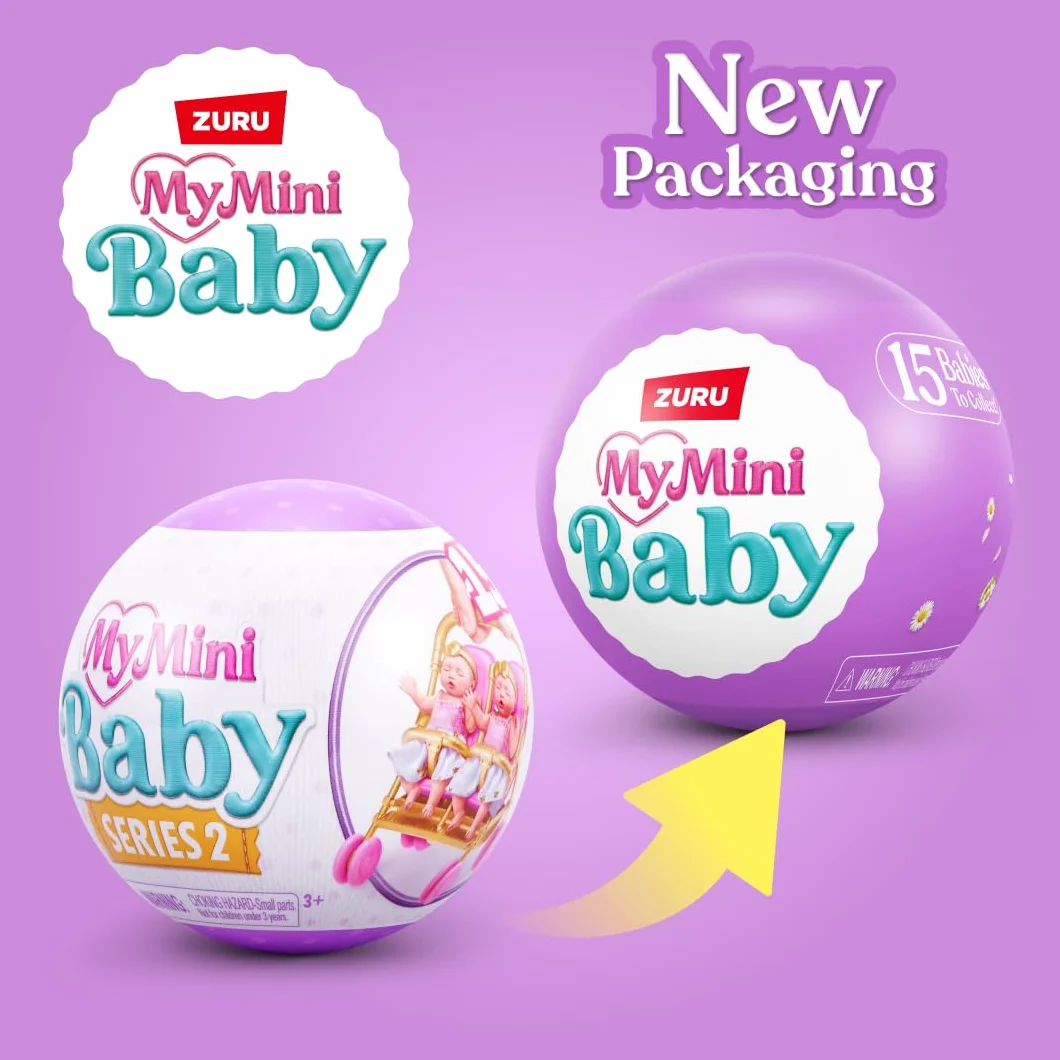 5 Surprise My Mini Baby Series 2 od ZURU, kolekcjonerska tajemnicza kapsułka, zabawka dla dziewcząt, realistyczne miniaturowe dziecko, zestaw do zabawy i akcesoria (pojedyncza kapsułka)