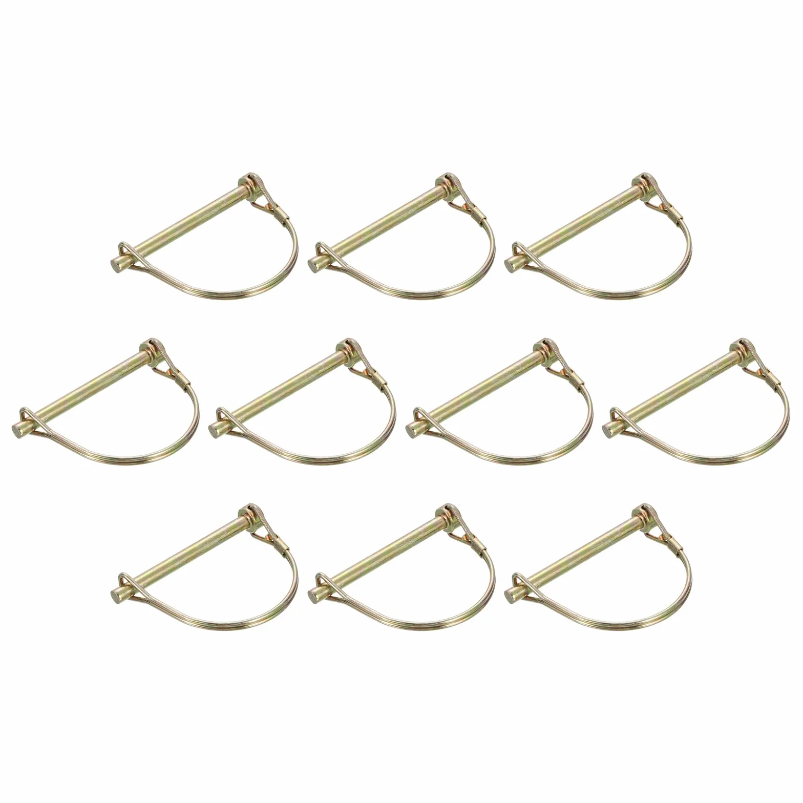 QUARKZMAN 10 sztuk zawleczek rurowych 6,3 x 70 mm do zawleczek 1/4" x 2-3/4" z pierścieniem, kołki do przyczepy, okrągłe bolce do łodzi, kajaka, przyczepy, traktora, wagonu, kolor złoty